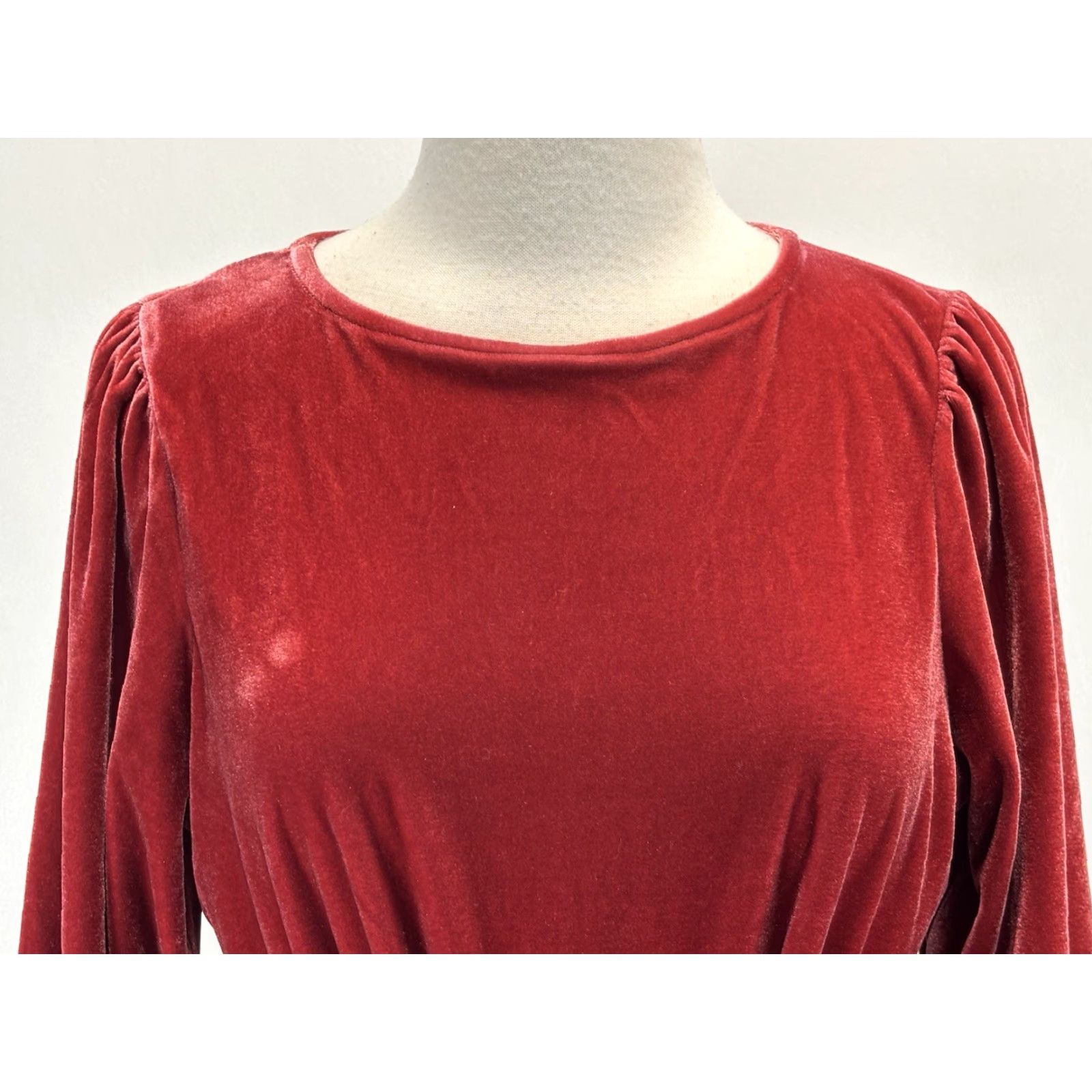 J.Crew J. Crew Factory Velvet Mini Dress Women M Red Tie Waist Holiday Cocktail Party Women M Velvet Tie Waist Holiday 90s? Size M / US 6-8 / IT 42-44 - 5 Thumbnail