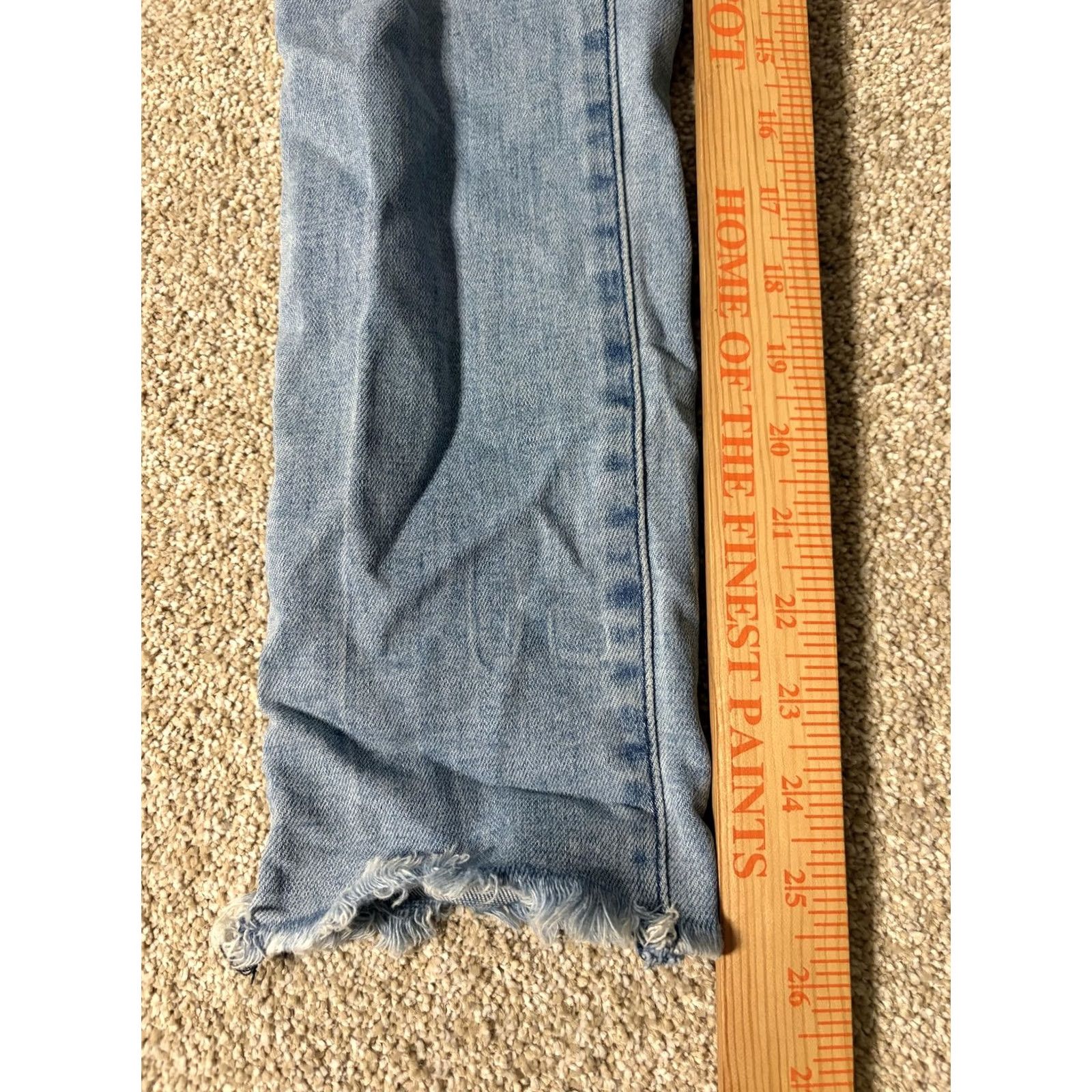 Abercrombie & Fitch Abercrombie & Fitch Skinny Jeans Womens 25 High Rise Distressed 5-Pocket Denim Frayed Ankles 25x25.5 Blue Size 42" / US 20 - 2 Thumbnail