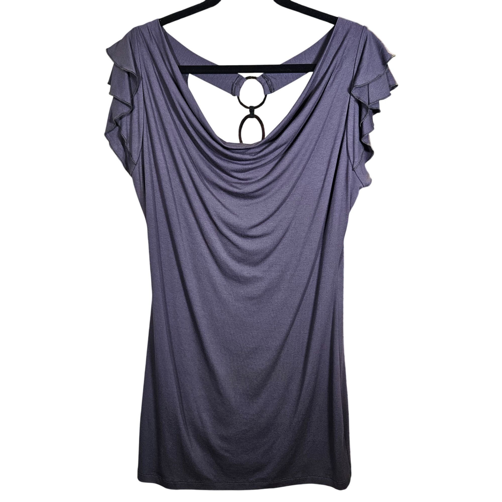 Other Kouture by Kimora Women’s Draped Back Tunic Top L – Y2K Nigh Size S / US 4 / IT 40 - 2 Thumbnail