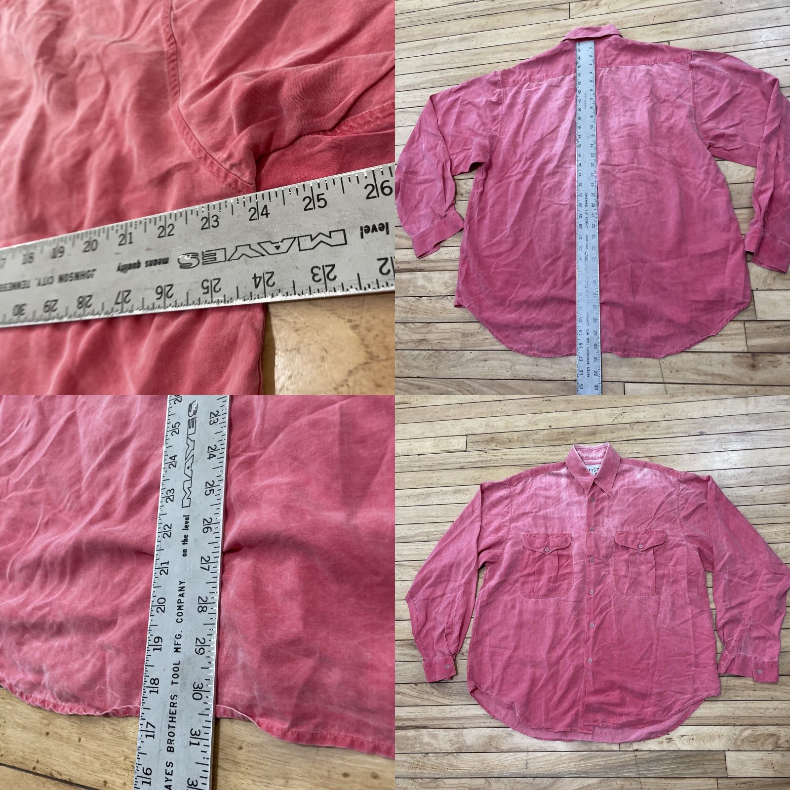 Pinko VINTAGE JOYPLUS Shirt Men L Pink Grunge 90s 70s Fade Button-Up Long Sleeve Collared Streetwear Casual Workwear Size US L / EU 52-54 / 3 - 8 Thumbnail