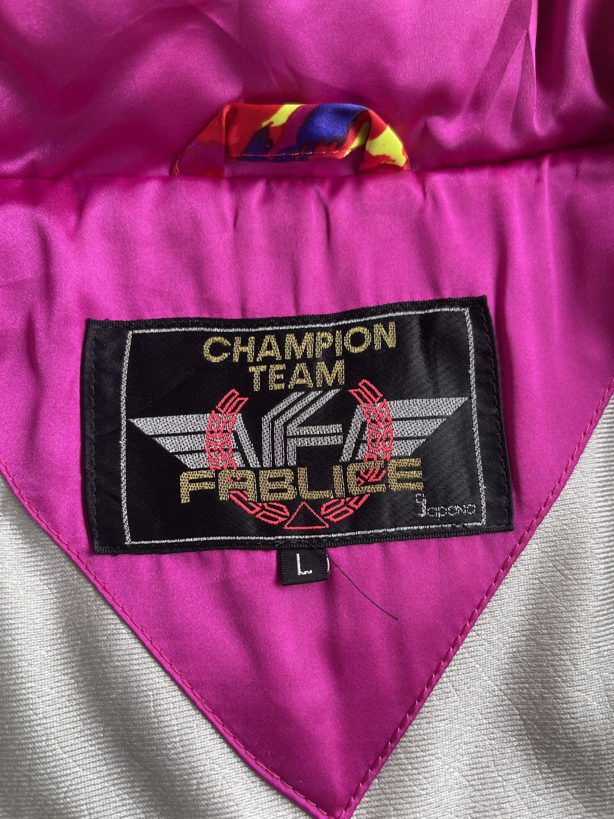 Japanese Brand Vintage Fablice Champions Racing Team Ski Jacket Size L / US 10 / IT 46 - 15 Thumbnail