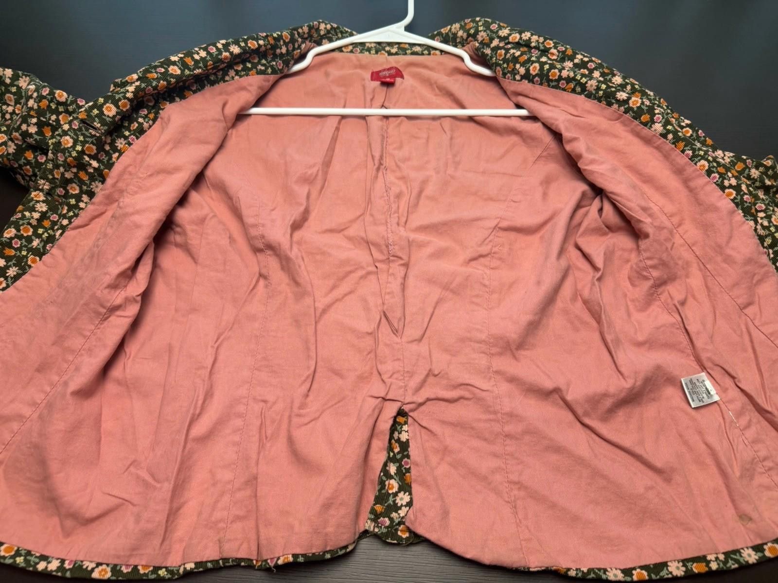 Mossimo Mossimo Women M Floral Corduroy Blazer Jacket Size 38R - 4 Thumbnail