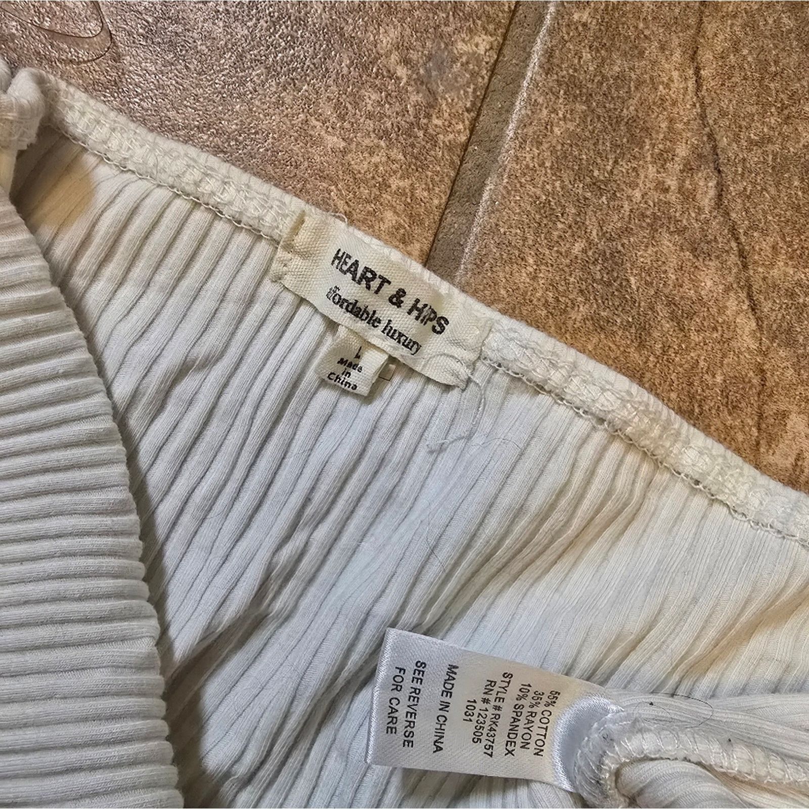 Other White Ribbed | H&H | Cropped Halter Size L / US 10 / IT 46 - 3 Thumbnail