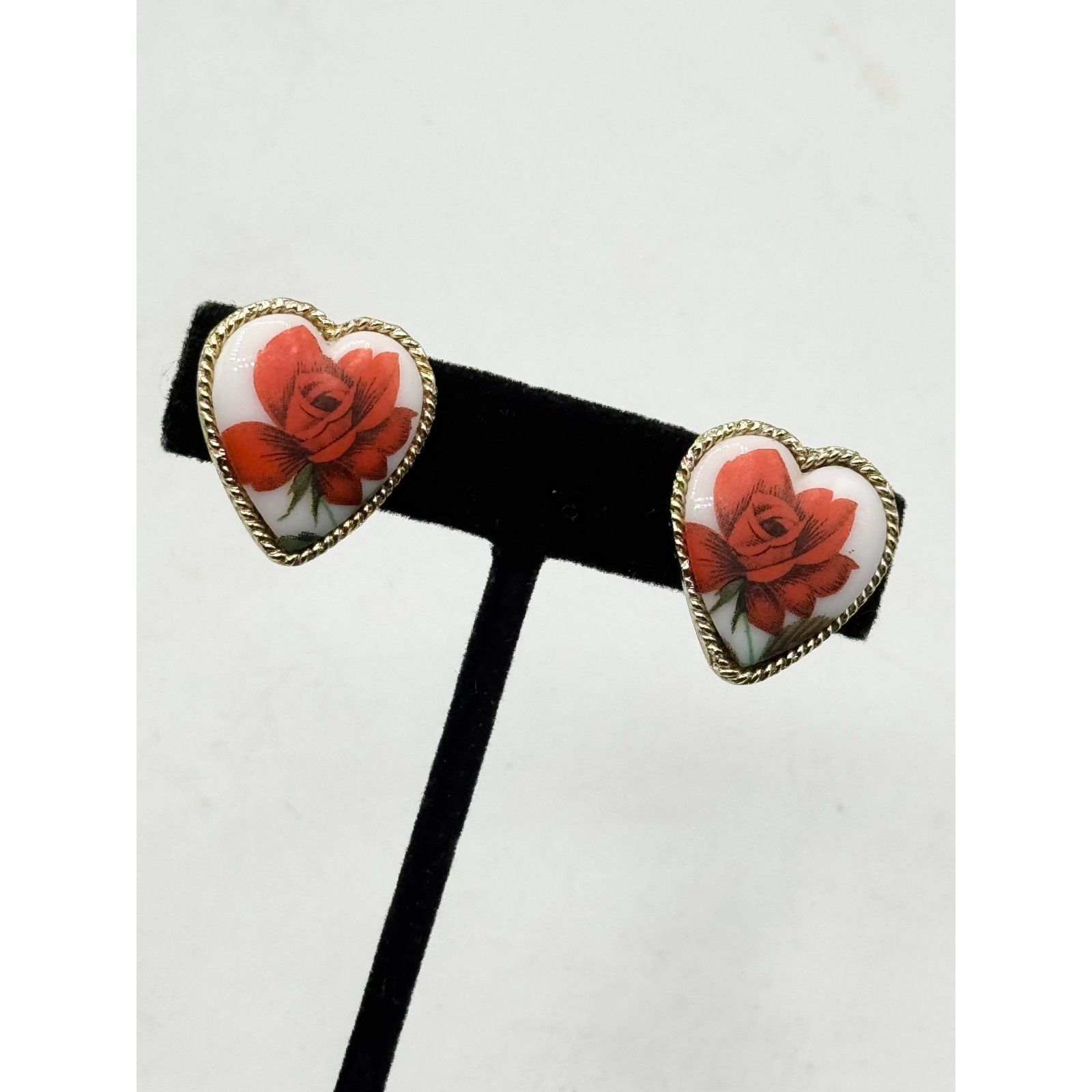 Other Vintage heart flower clip on earrings Size ONE SIZE - 2 Thumbnail