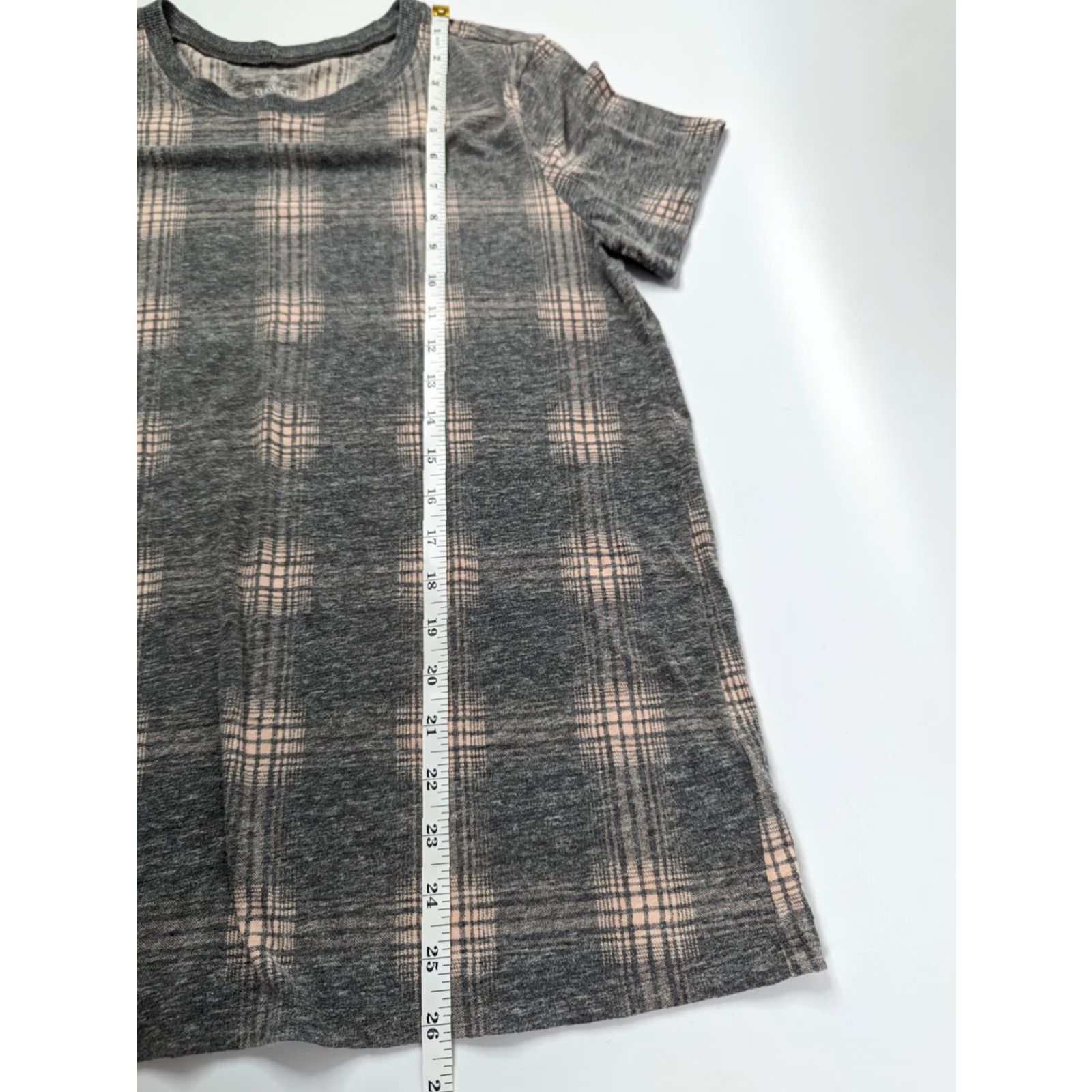 Torrid Torrid Pink Plaid T-Shirt Short Sleeve Cotton Polyester Viscose Jersey Classic Fit 00 Women Global: 00 Pink Plaid T-Shirt Size XXS / US 00 / IT 34 - 4 Thumbnail