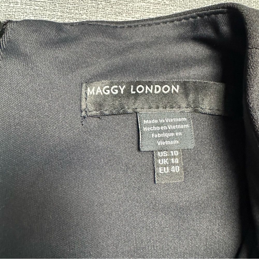 MAGGY LONDON NWT New Maggy London Long Sleeve Tulip Black Dress Size 10 Size L / US 10 / IT 46 - 8 Thumbnail