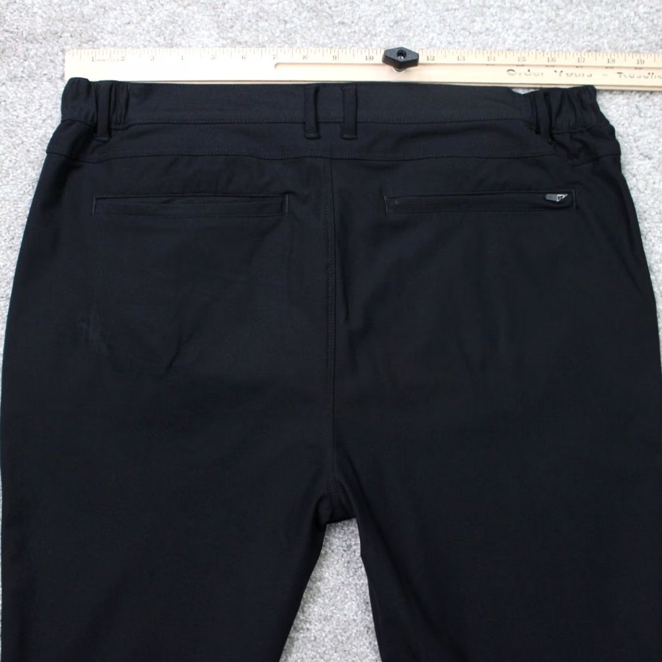 UES Clothing Cuts Clothing Pants Mens XL 36x28 Black Jogger Versaknit 100% Polyester Pants Slashed Pocket Tapered Front Zip Button Classic Casual Size US 36 / EU 52 - 7 Thumbnail
