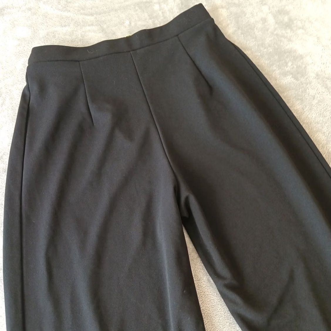H&M H&M Dress Pants Womens Medium Black Wide Leg Pull On Pleated Buckle Accent 28x29 Size 32" / US 10 / IT 46 - 7 Thumbnail