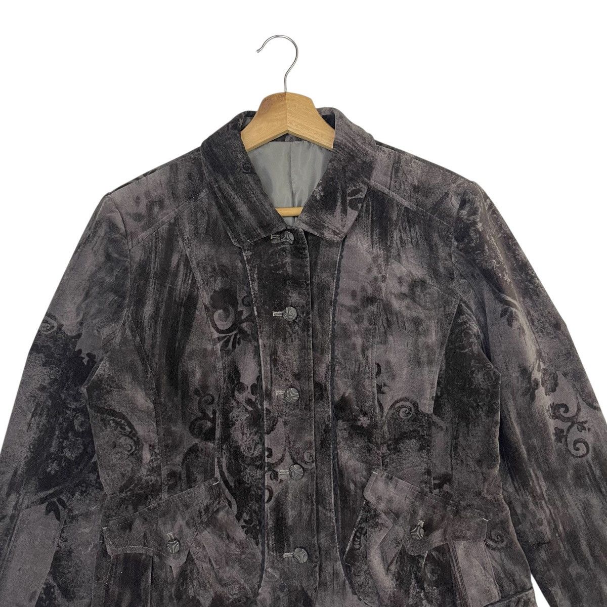Art Comes First Vintage Floral Motive Wool Crop Jacket Size M / US 6-8 / IT 42-44 - 4 Thumbnail