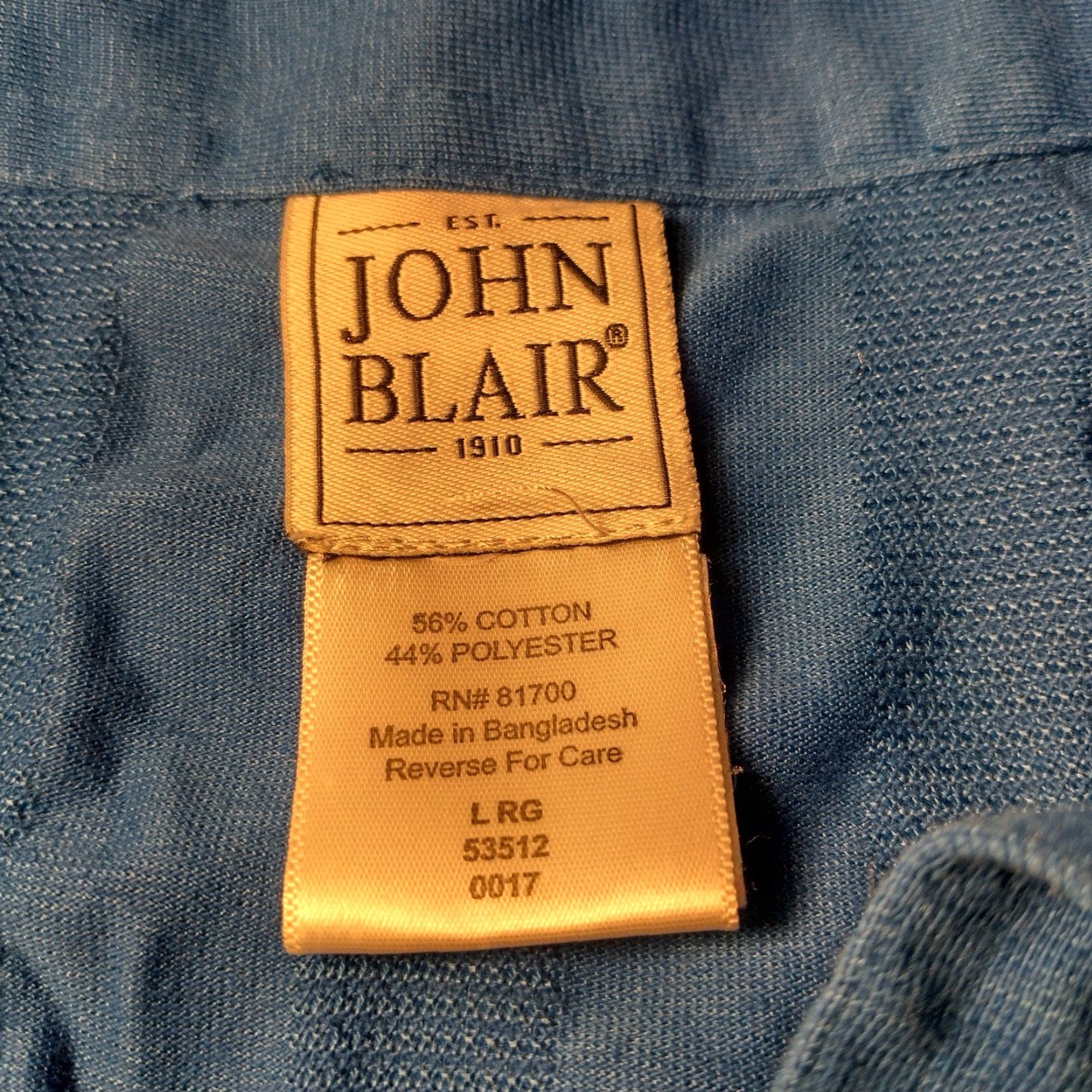 Blair VINTAGE John Blair Polo Shirt Large Royal Blue Stripe Knit Collared Pullover Men L Blue Golf Business Casual 90s Grandpacore Mens Size US L / EU 52-54 / 3 - 6 Thumbnail