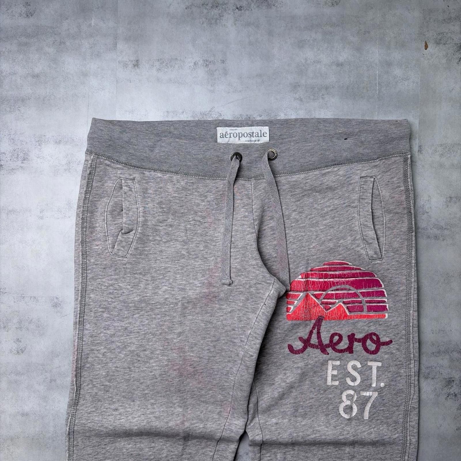 Aeropostale Y2K Aeropostale Grunge Baggy Cuffed Distressed Sweatpants Size 28" / US 6 / IT 42 - 2 Thumbnail