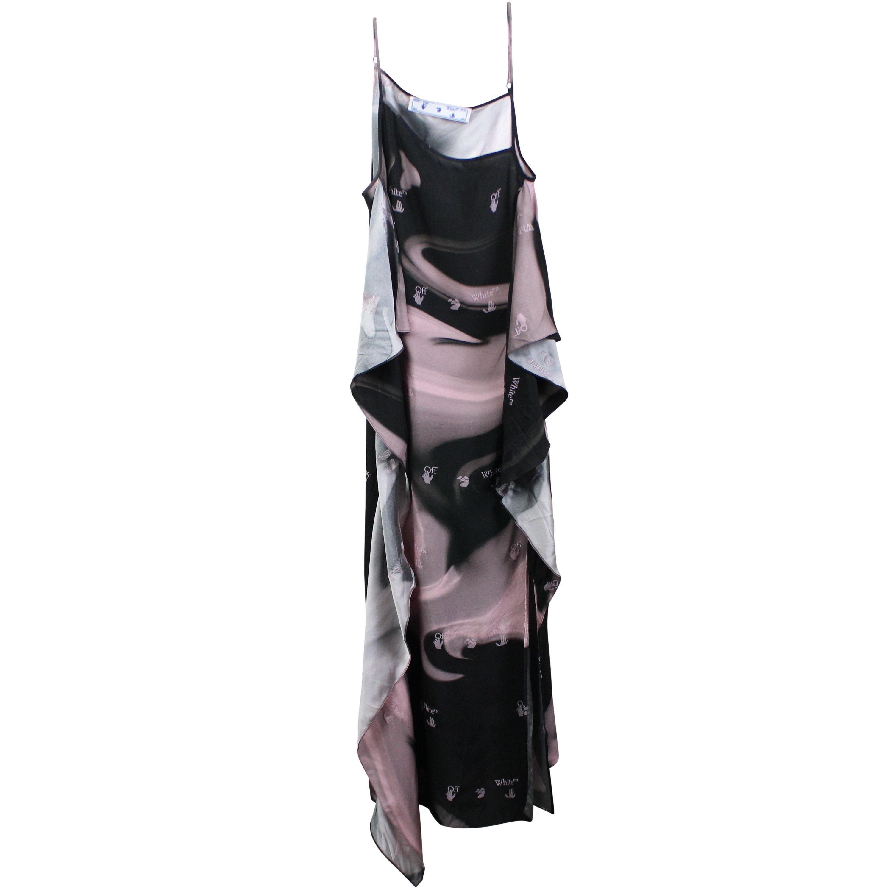 image of Off White Multi Liquid Waves Slip Dress Size 2/38, Women's