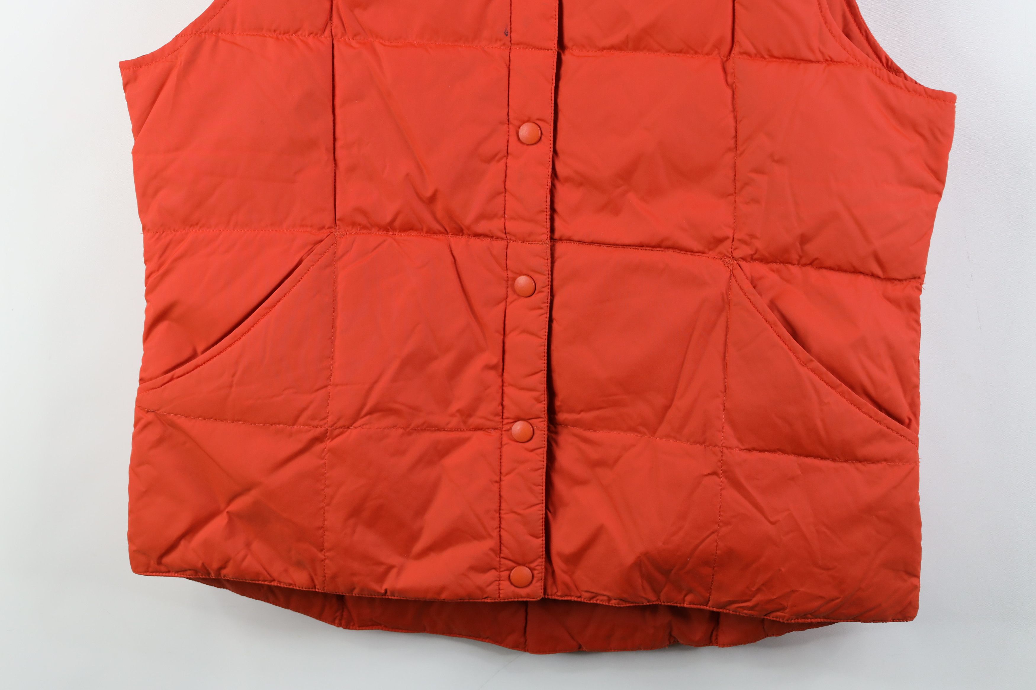 Lands' End Vintage Lands End Duck Down Puffer Vest Jacket Orange Size M / US 6-8 / IT 42-44 - 3 Thumbnail