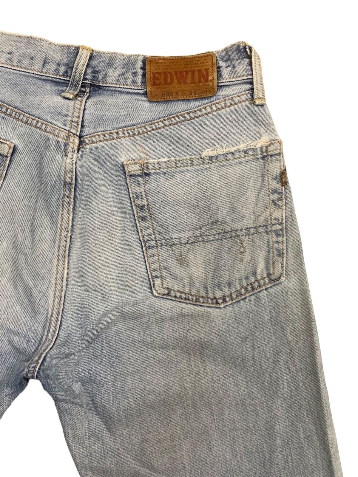 Edwin × Margaret Howell × Vintage Vintage Edwin Blue Mud Wash Distress Jeans Size US 28 / EU 44 - 13 Thumbnail