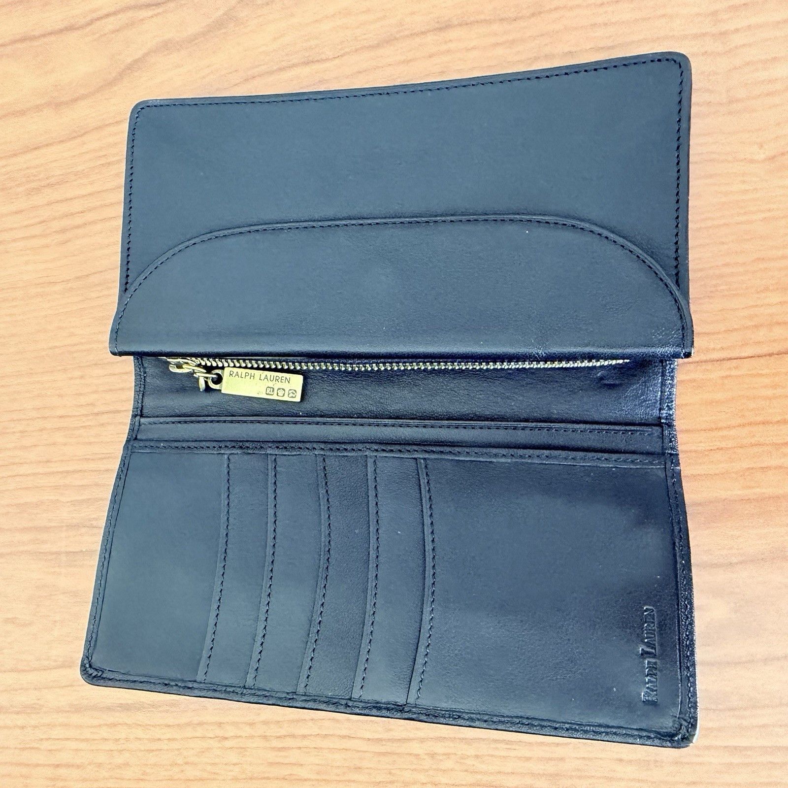 Ralph Lauren Vtg Ralph Lauren Black Leather Wallet Clutch Organizer Size ONE SIZE - 8 Thumbnail