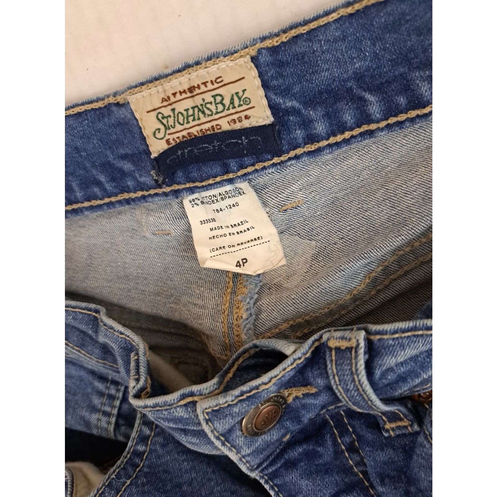 Vintage VINTAGE St. John's Bay Jeans Shirt Denim Blue 4 Petite Womens Girls? Size 27" / US 4 / IT 40 - 5 Thumbnail
