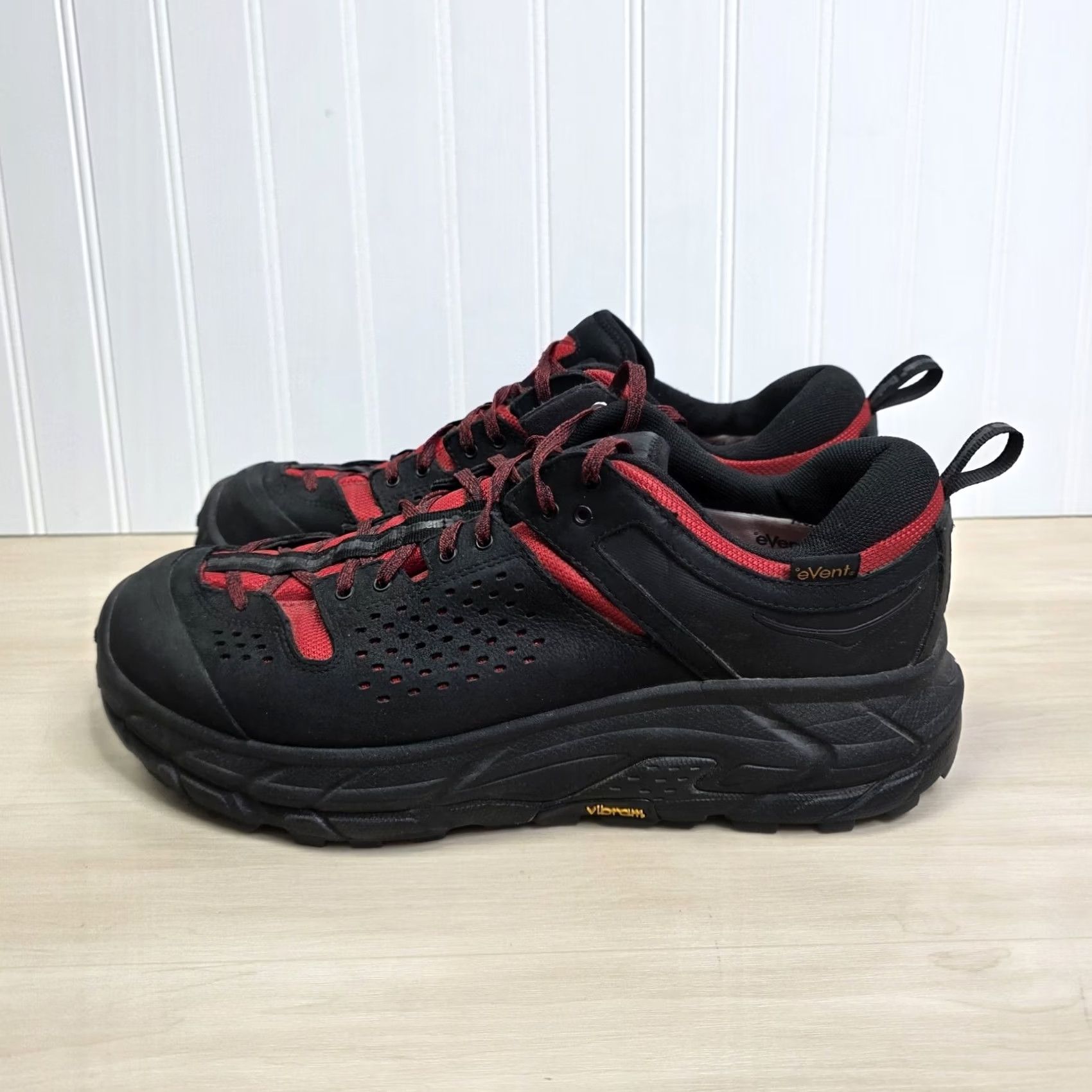 Vintage Hoka One One Engineered Garments Tor Ultra Low EG Black Red Size 12 Mens Athletic Sneaker Size US 12 / EU 45 - 6 Thumbnail