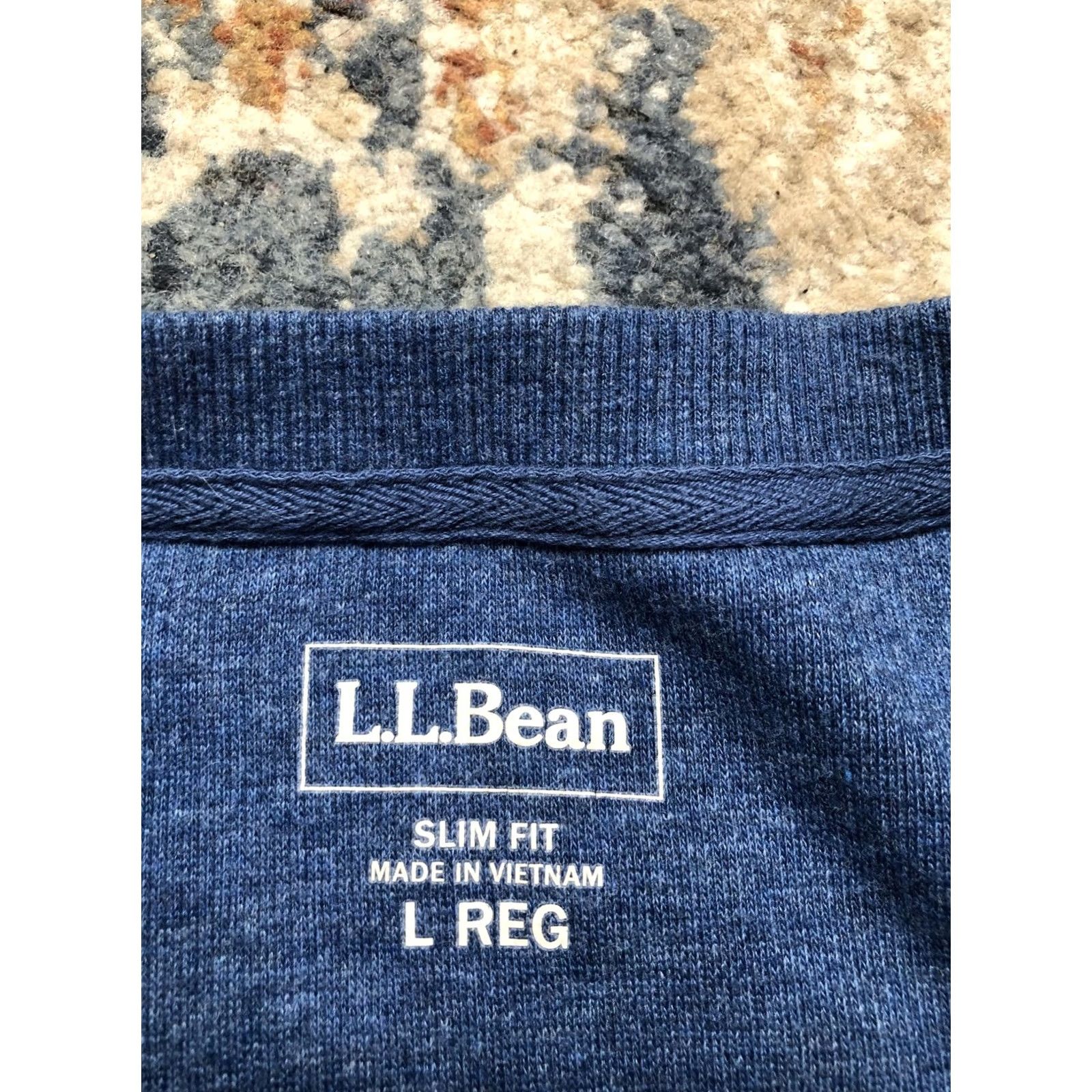 Vintage L.L.Bean Henley Shirt Mens Large Blue Long Sleeve Thermal Tee Slim Fit Tagless Size US L / EU 52-54 / 3 - 7 Thumbnail
