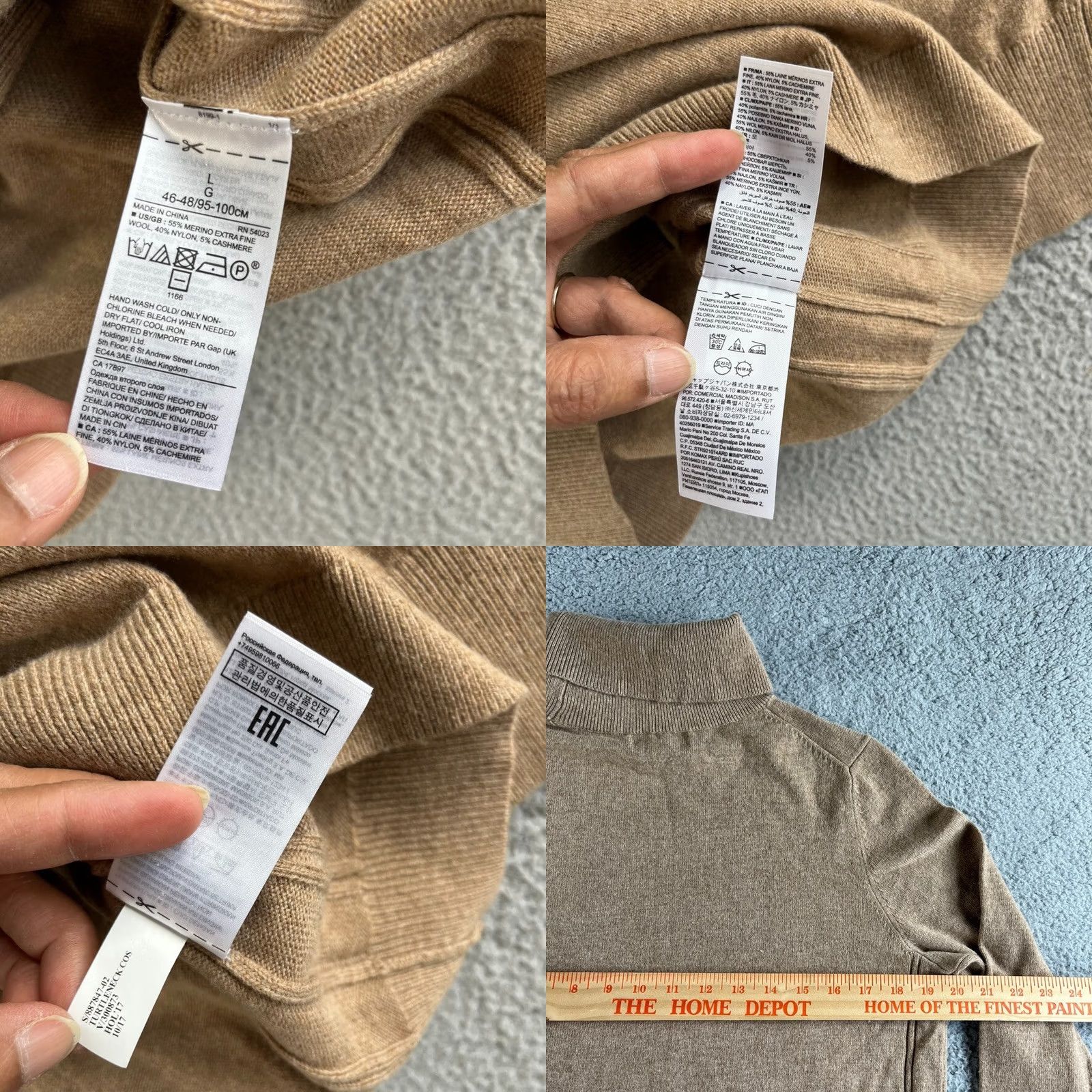 Banana Republic Banana Republic Sweater Womens L Beige Merino Wool Cashmere Turtleneck Pullover Knit Fall Winter Classic Womens Size L / US 10 / IT 46 - 9 Thumbnail