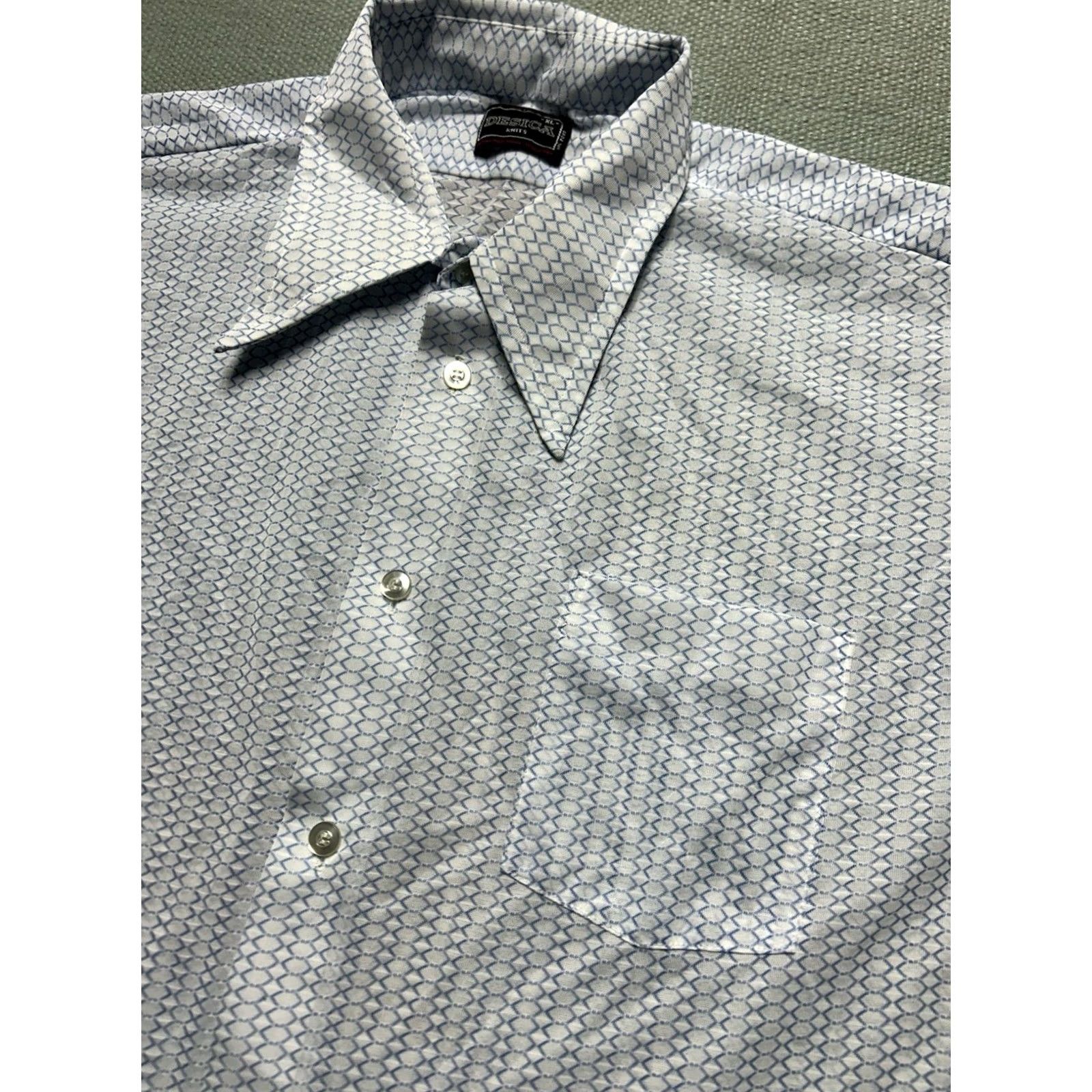 Vintage VINTAGE 1970s Long Sleeve Button Shirt Nylon XL Sheer Dagger Collar Mens Womens (adjust as per gender) Size US XL / EU 56 / 4 - 4 Thumbnail