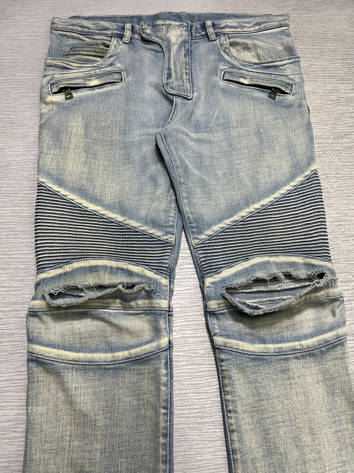 Balmain Balmain - Distressed Knee Biker Jeans Size US 30 / EU 46 - 4 Thumbnail