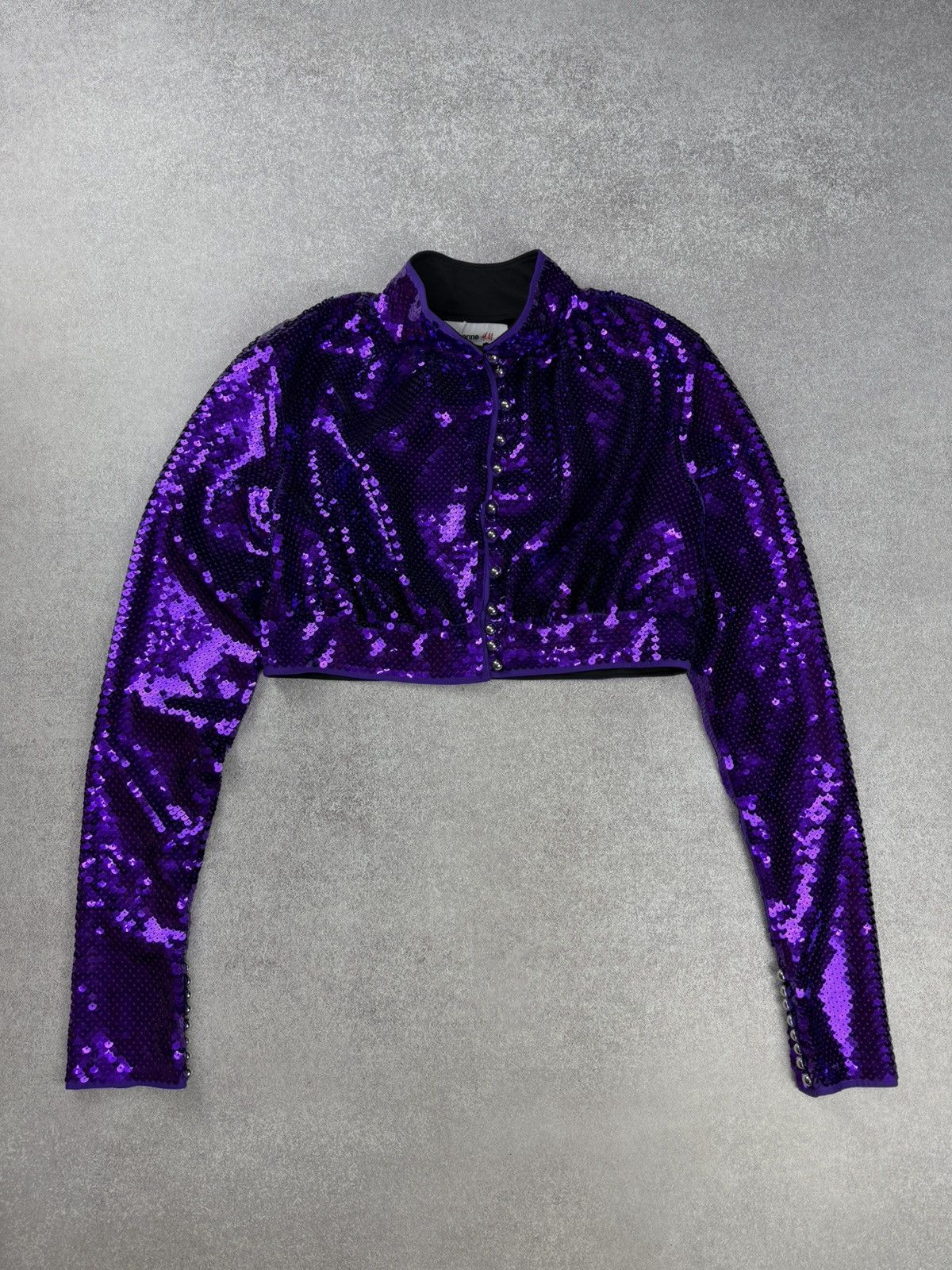 Paco Rabanne Paco Rabanne H&M Purple Sequin Crop Top Size M Size M / US 6-8 / IT 42-44 - 2 Thumbnail