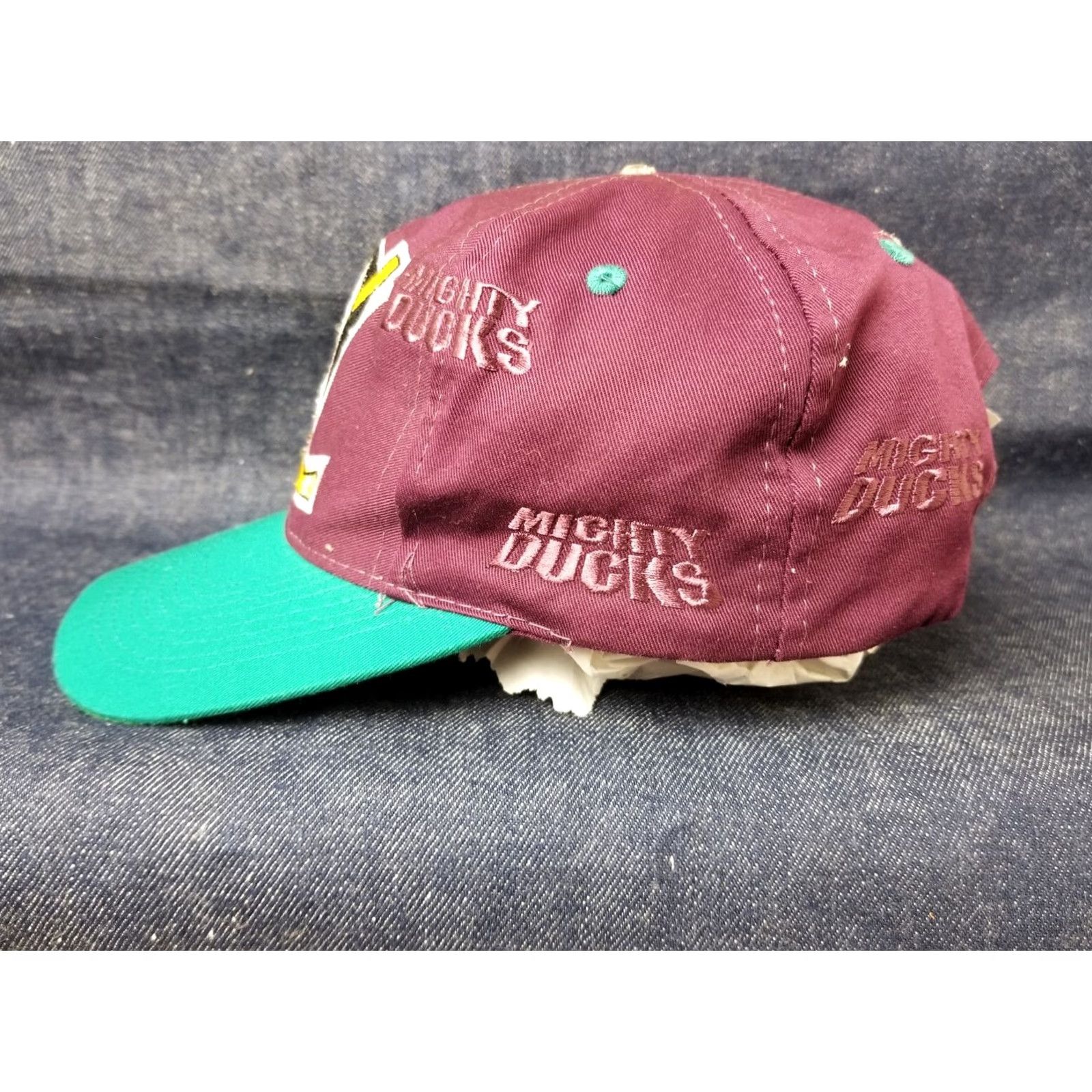 Logo 7 VINTAGE Mighty Ducks NHL HOCKEY LOGO 7 SNAPBACK HAT Men One Size Purple 90s Size ONE SIZE - 2 Thumbnail