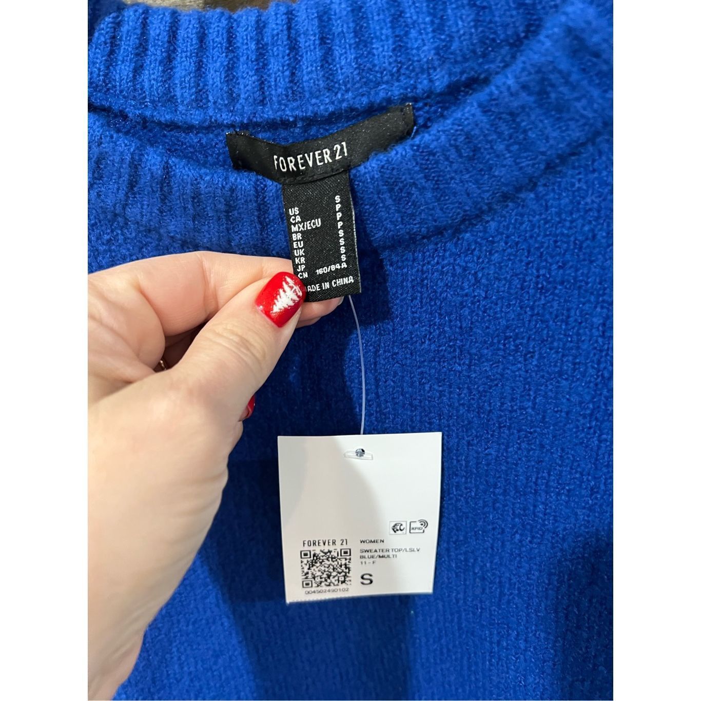 Forever 21 Forever 21 NWT Royal Blue Mashroom Sweater oversized sz S Size S / US 4 / IT 40 - 4 Thumbnail