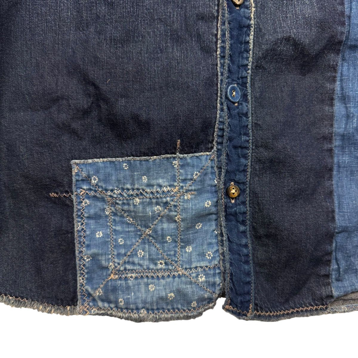 Kapital Boro Patchwork S/S Button Up Size US M / EU 48-50 / 2 - 5 Thumbnail