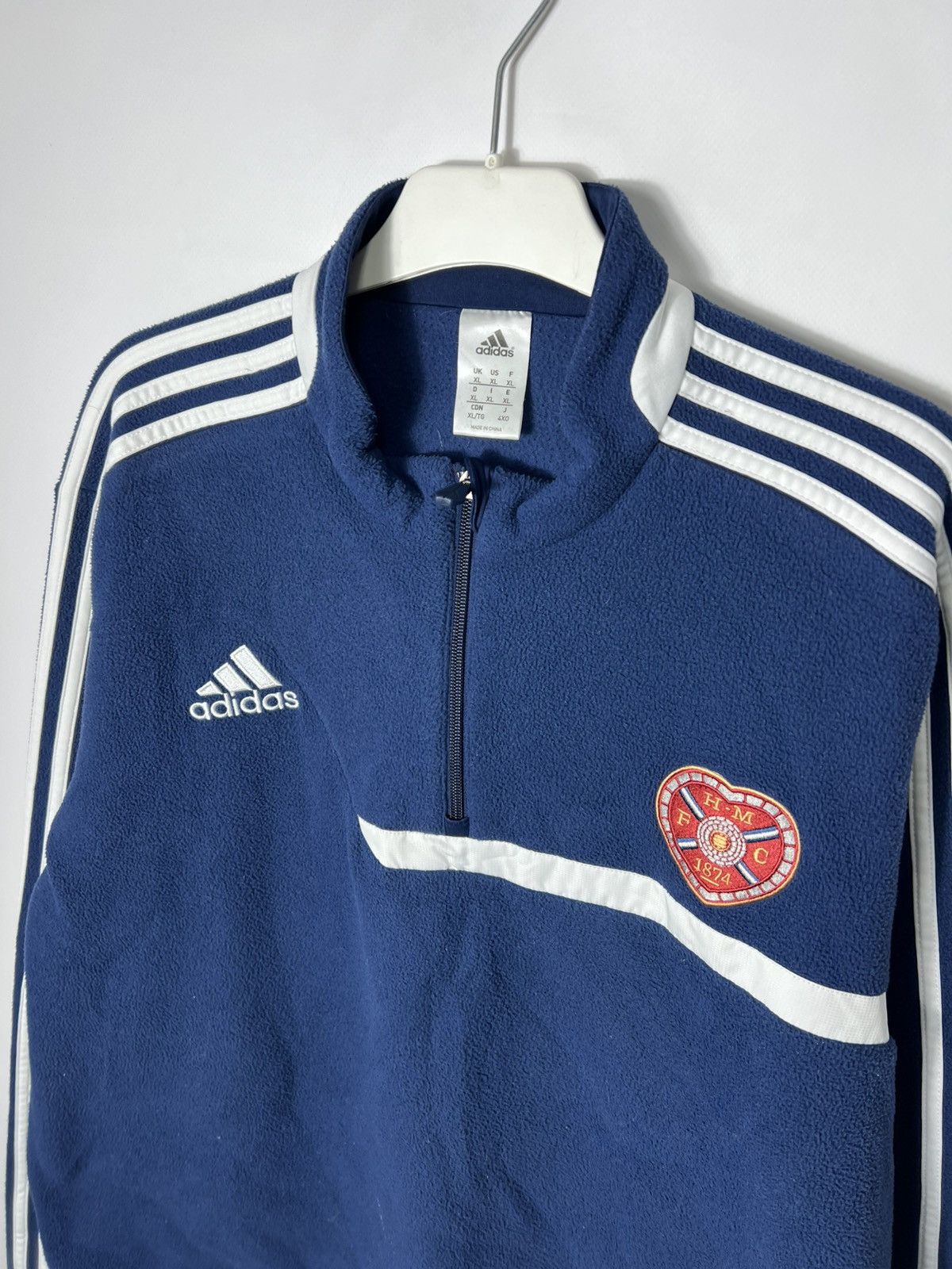 Adidas Vintage Adidas Heart Of Midlothian Football Fleece Jacket Size US XL / EU 56 / 4 - 2 Thumbnail