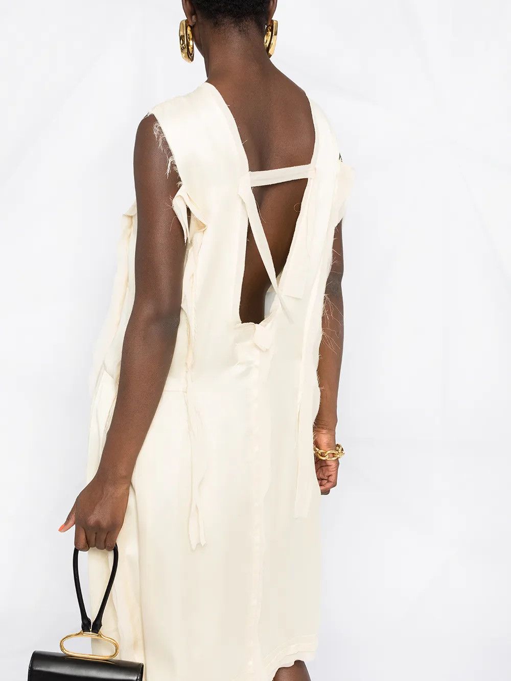 Maison Margiela o1y0625 Midi Dress in Beige Size S / US 4 / IT 40 - 4 Thumbnail