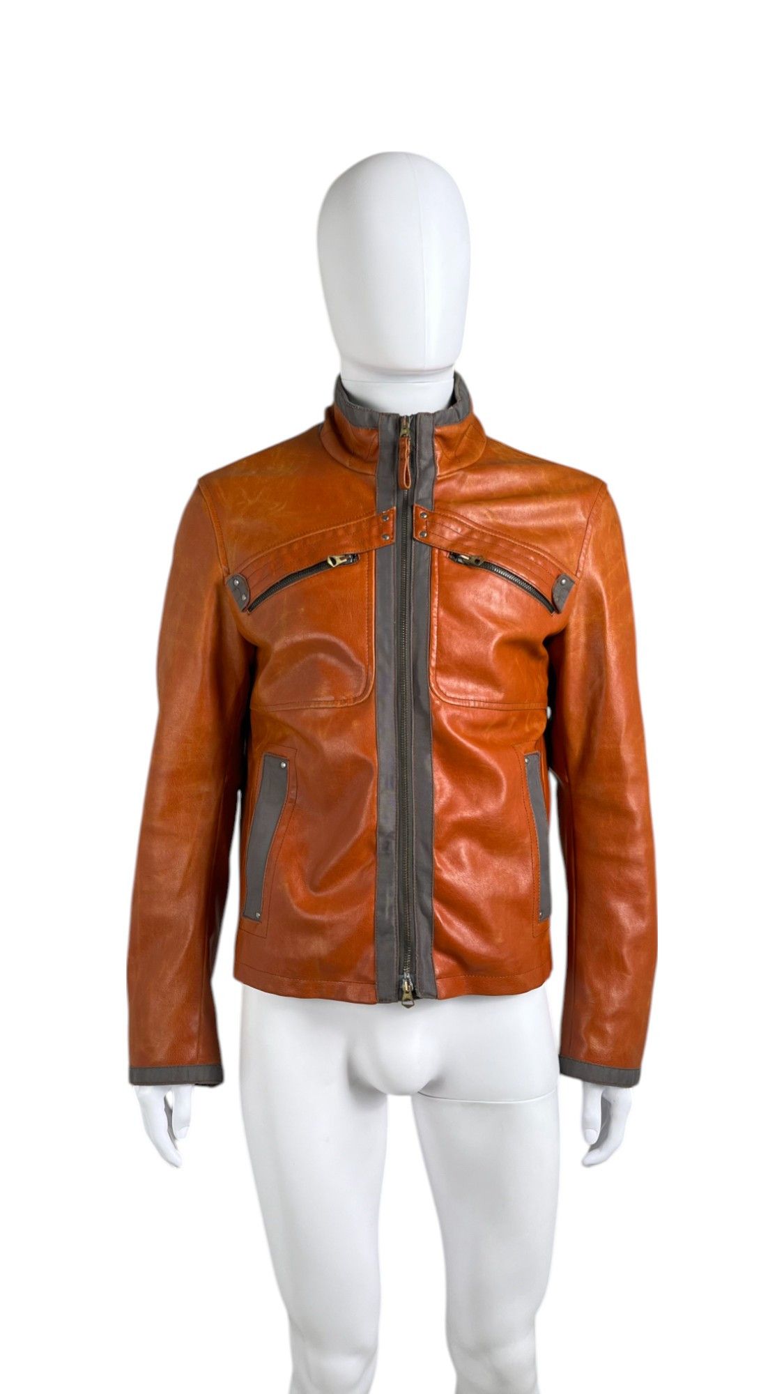 Giorgio Armani Orange PVC Wool Jacket Size US L / EU 52-54 / 3 - 1 Thumbnail
