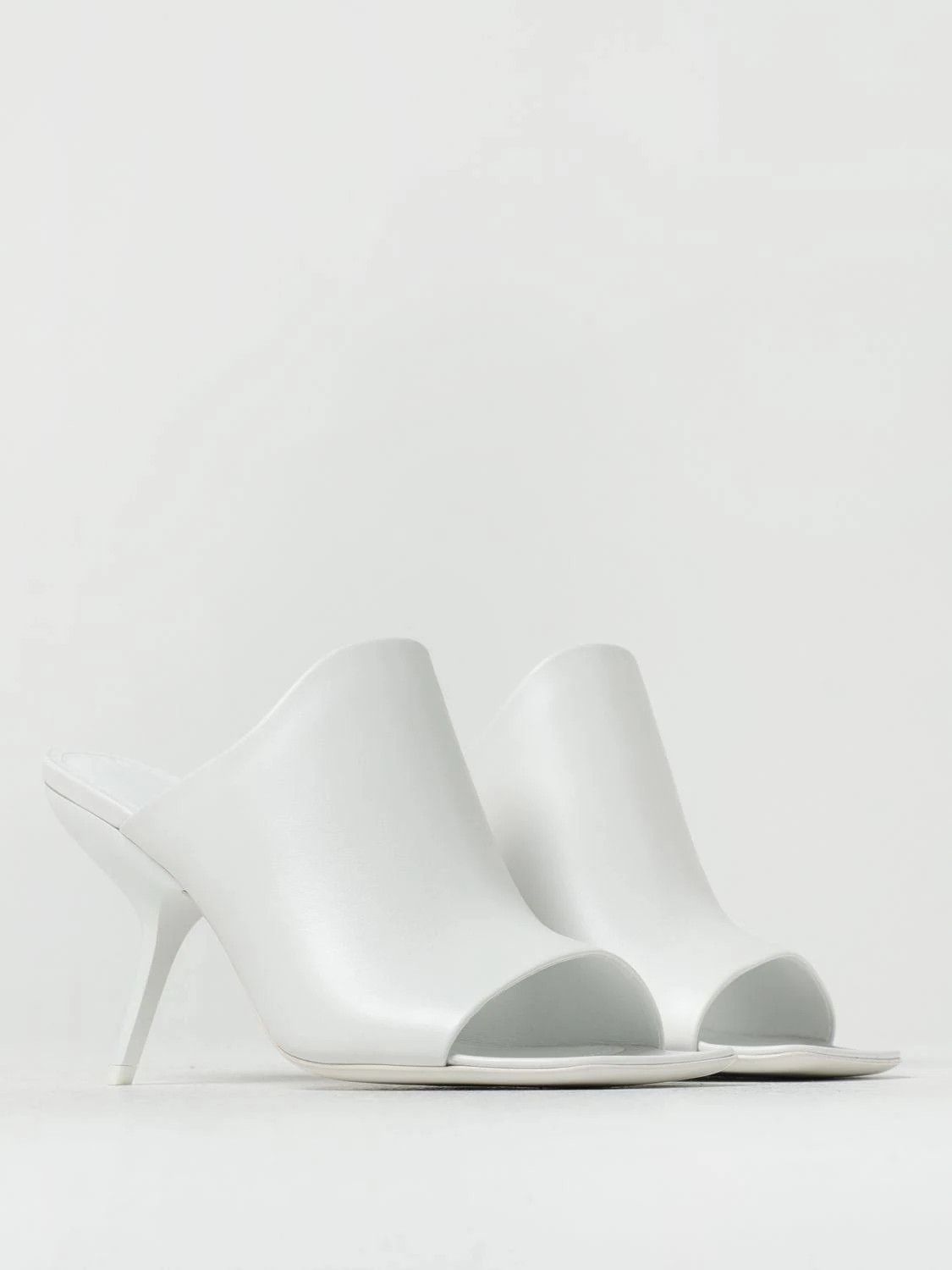 Salvatore Ferragamo o1s1rm0724 Leather Stiletto Mules in White Size US 9.5 / IT 39.5 - 4 Thumbnail