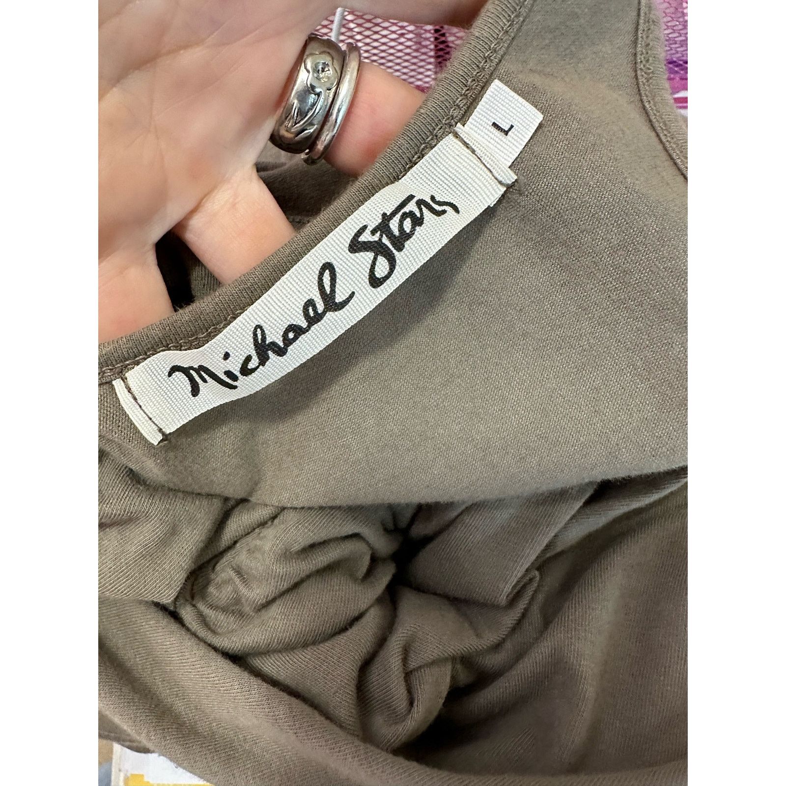 Michael Stars Michael Stars olive bodycon midi halter dress size Large Size L / US 10 / IT 46 - 3 Thumbnail