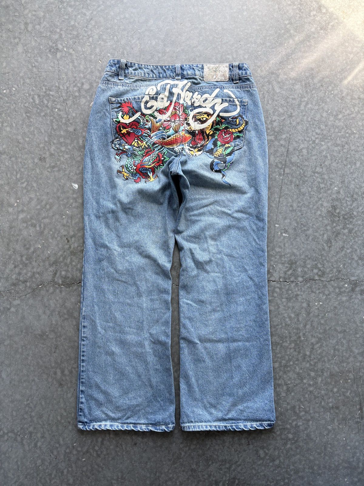 Ed Hardy Vintage Y2K Ed Hardy Denim Jeans Baggy Loose 32x31 Size US 32 / EU 48 - 1 Thumbnail