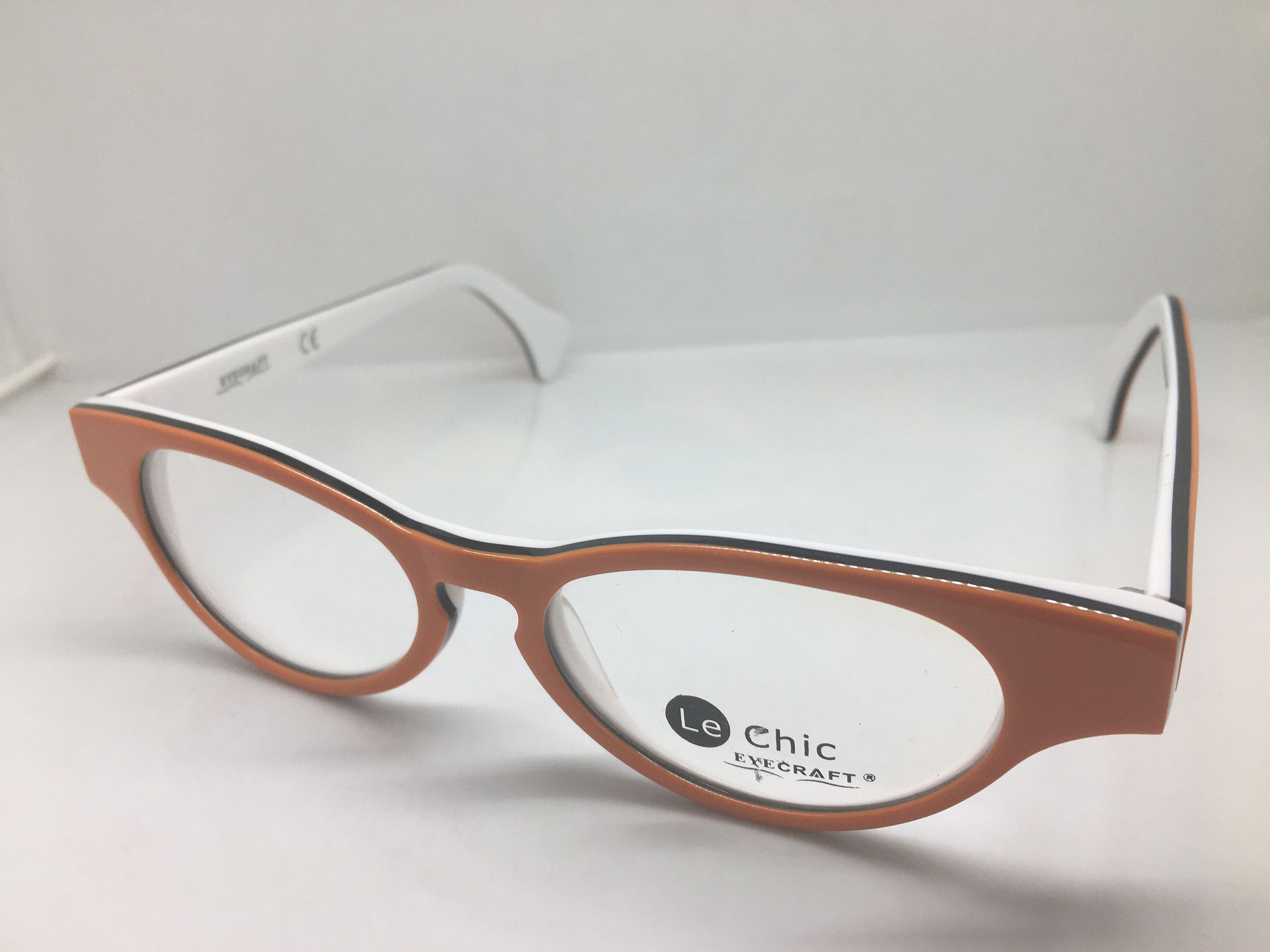 Other EYECRAFT Orange White Cateye Eyeglasses Frame Size ONE SIZE - 3 Thumbnail