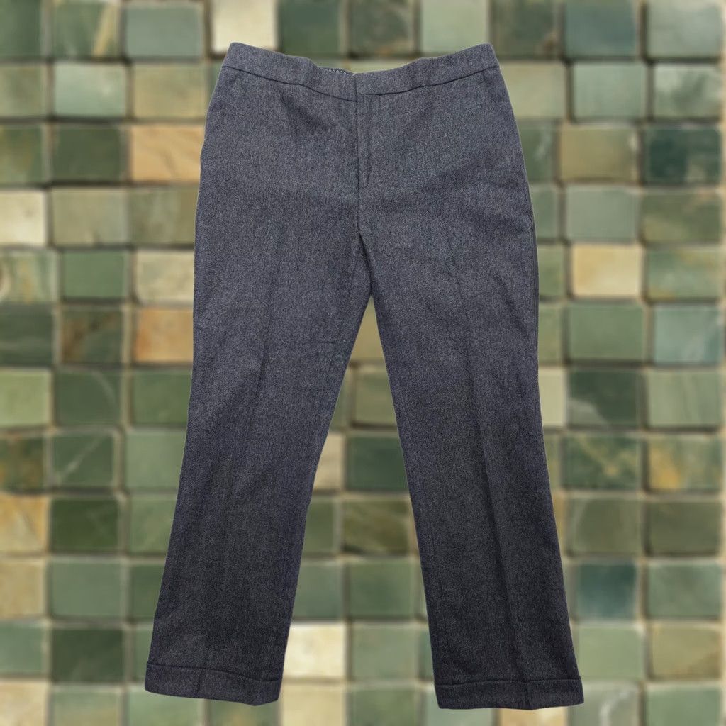 Vintage Et Vous Paris Wool Cashmere Crop Dress Pants Trousers 36 EU (USA 4) Gray Stripe Dress Pants Womens Regular Gray Cotton? Size 27" / US 4 / IT 40 - 1 Thumbnail