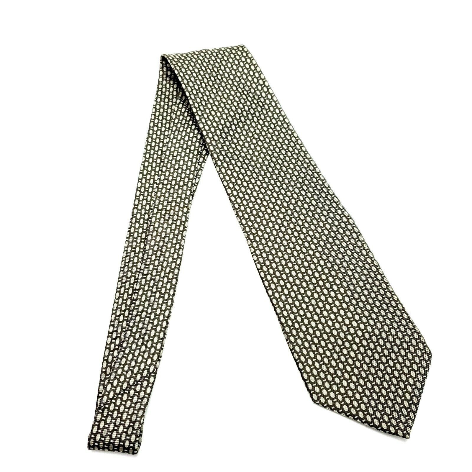 DKNY DKNY Silk Tie Green Print Geometric Size ONE SIZE - 6 Thumbnail