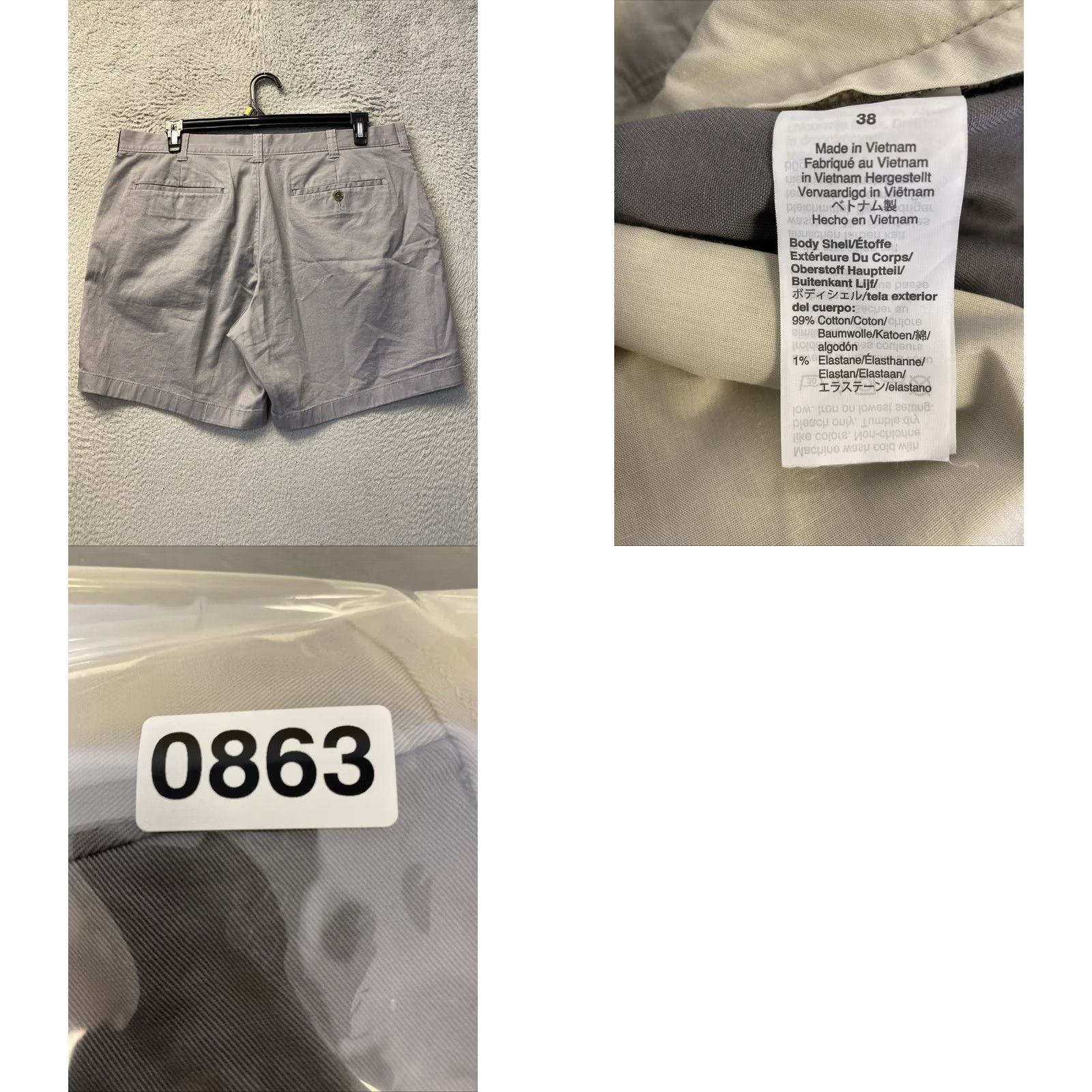 J.Crew J.CREW Shorts Mens 38 Gray 100% Cotton Chino Flat Front Button Zipper Casual /0863 Size US 38 / EU 54 - 8 Thumbnail