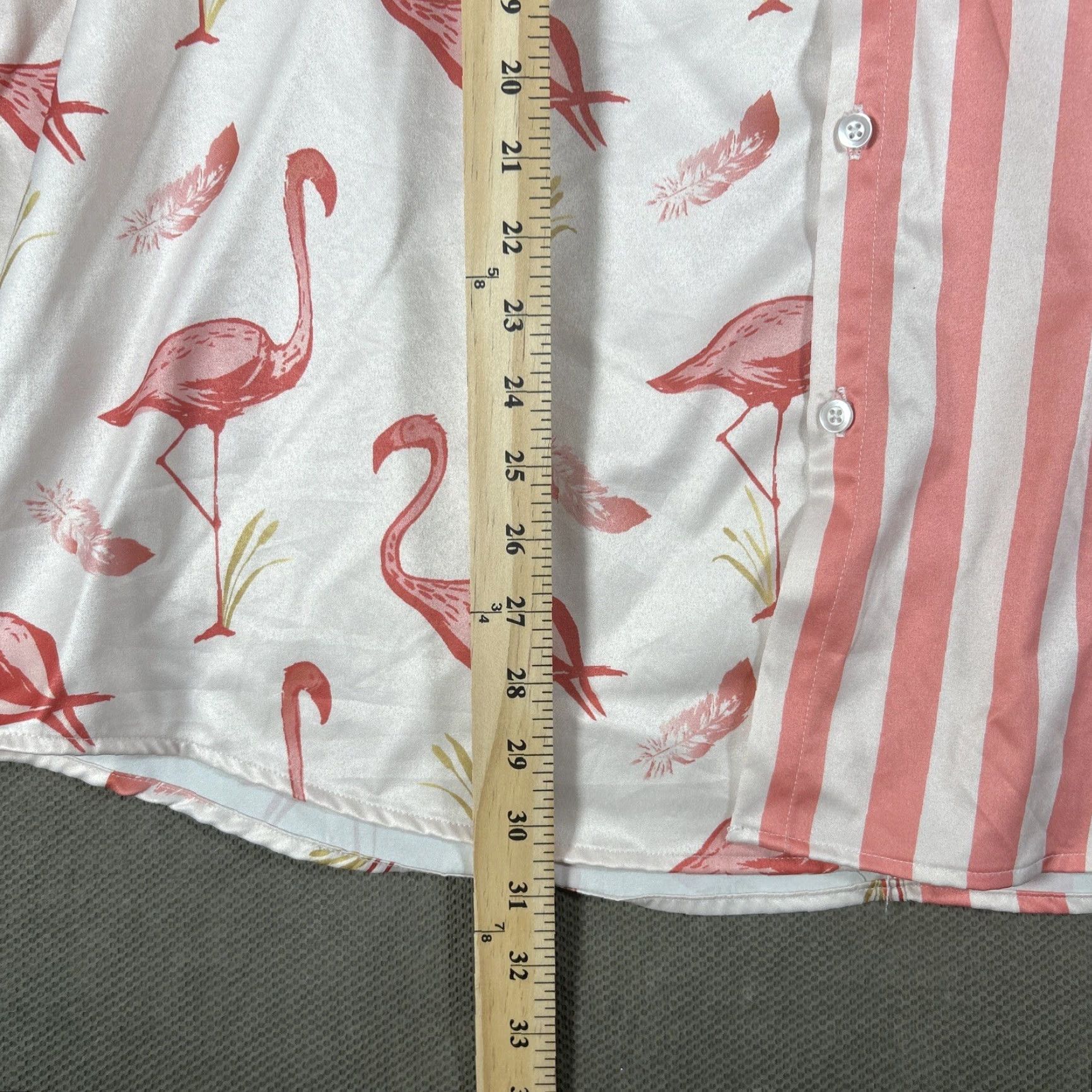 Pinko VATPAVE Pink Flamingo Hawaiian Shirt Mens Casual Short Sleeve Button Down XXL Size US XXL / EU 58 / 5 - 5 Thumbnail