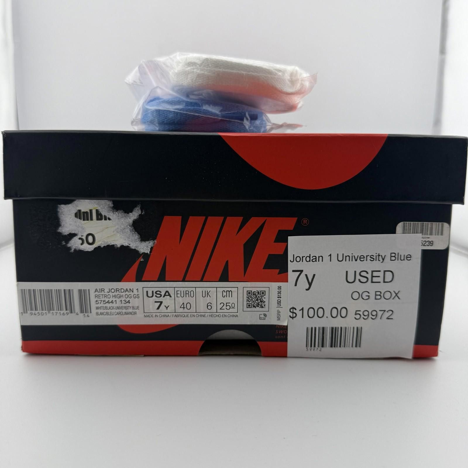 Nike Nike Air Jordan 1 University Blue 7Y Used 575441-134 Size US 7 / EU 40 - 8 Thumbnail