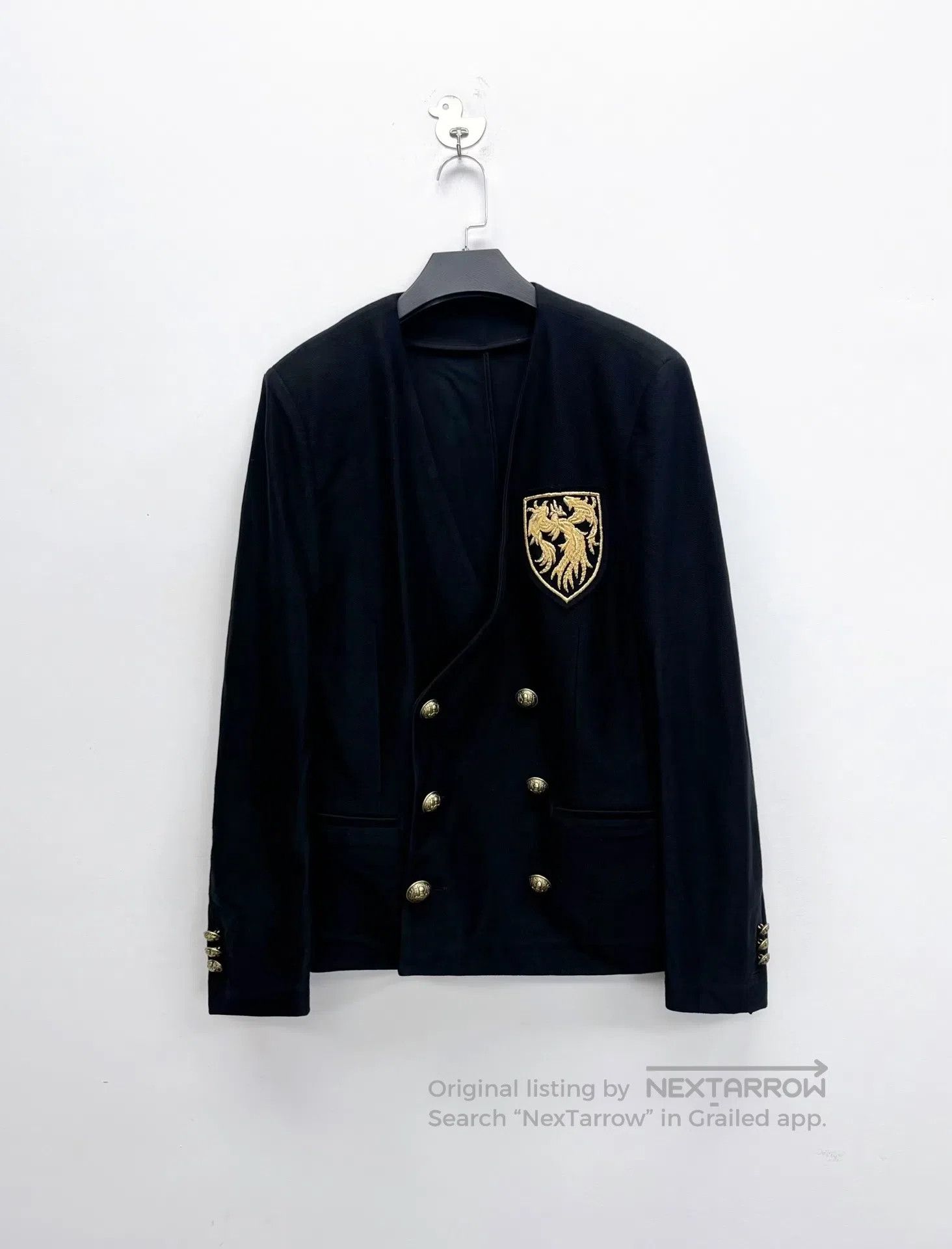 Balmain BALMAIN Palace Style Gold Thread Embroidery Phoenix Double Size US M / EU 48-50 / 2 - 1 Thumbnail