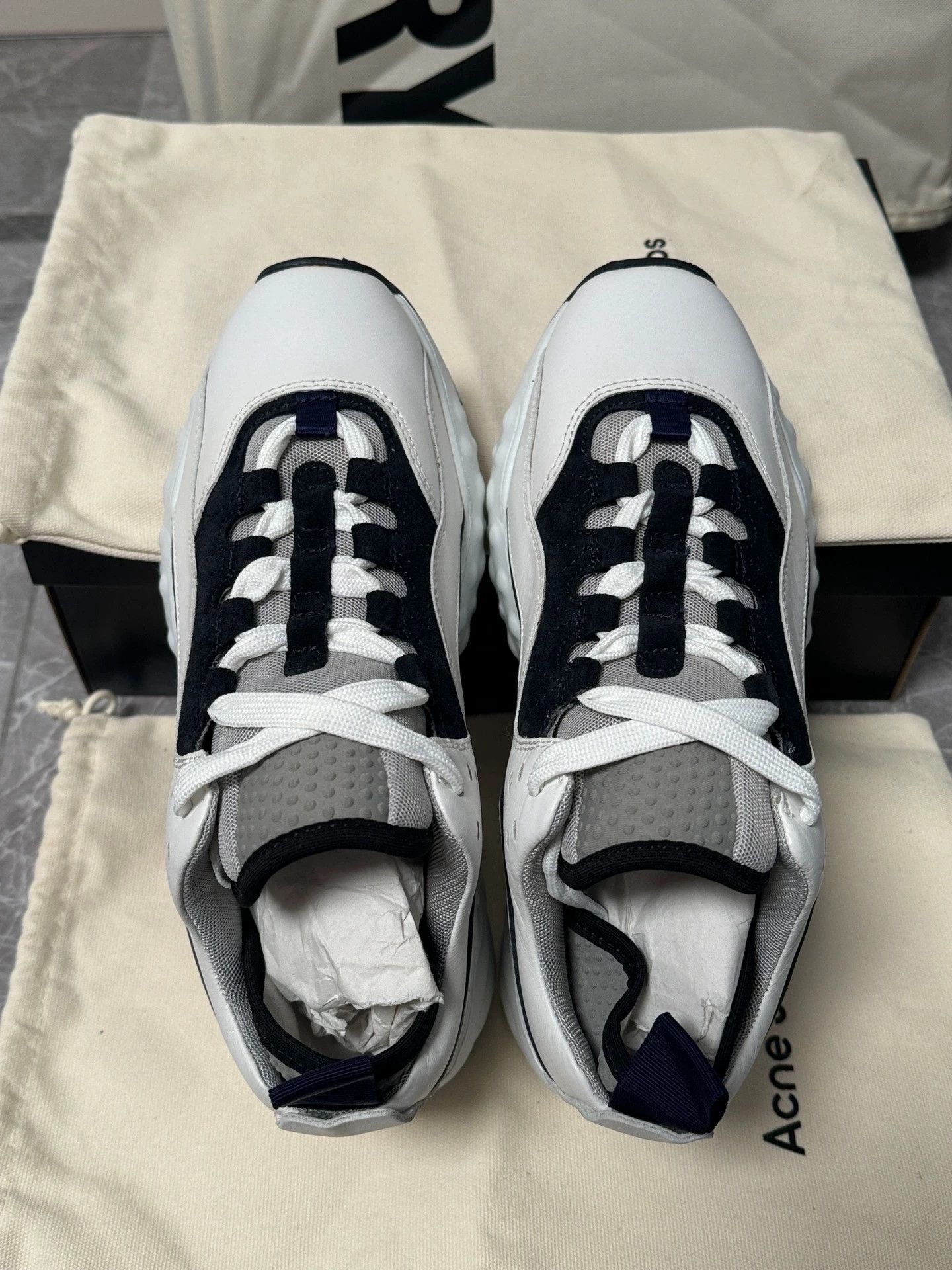 Acne Studios Acne Studios white blue lace-up dad shoe 37 women's Size US 6.5 / IT 36.5 - 6 Thumbnail
