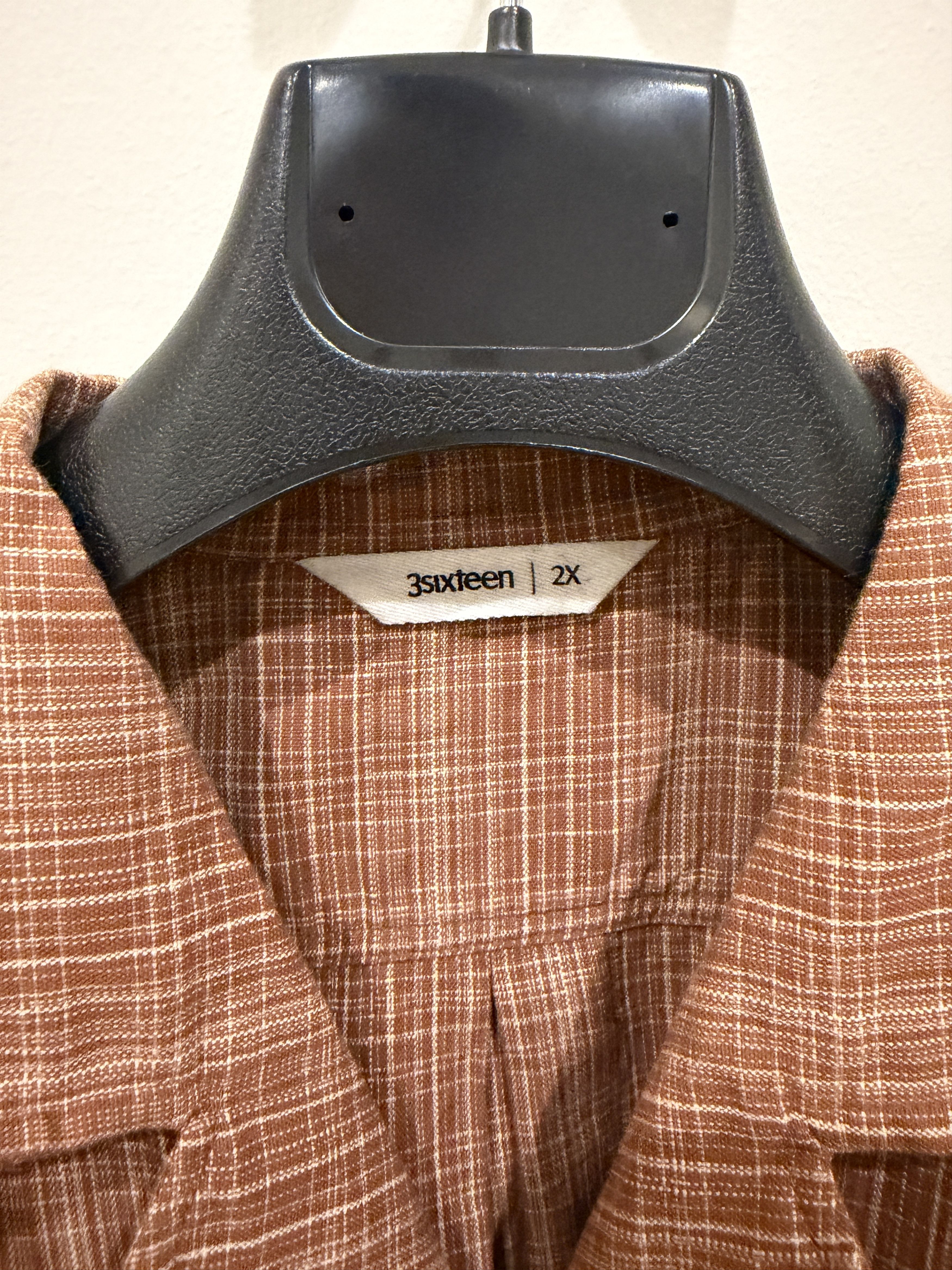 3sixteen Open Collar Shirt Amber Plaid Size US XXL / EU 58 / 5 - 2 Thumbnail