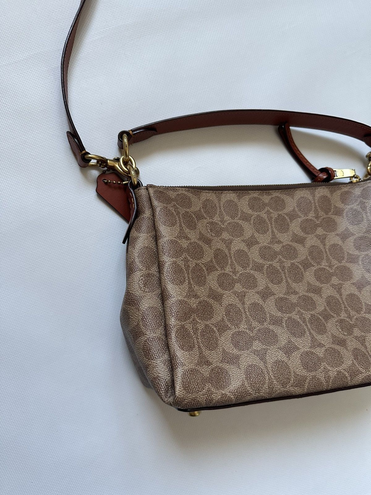 Coach Coach Mini Crossbody Bag Leather Monogram Brown Beige Size ONE SIZE - 2 Thumbnail