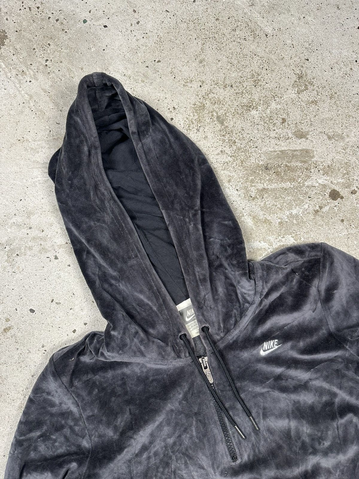 Nike Vintage Y2K Nike Velvet Half Zip Hoodie Swoosh Sweatshirt Size US S / EU 44-46 / 1 - 6 Thumbnail