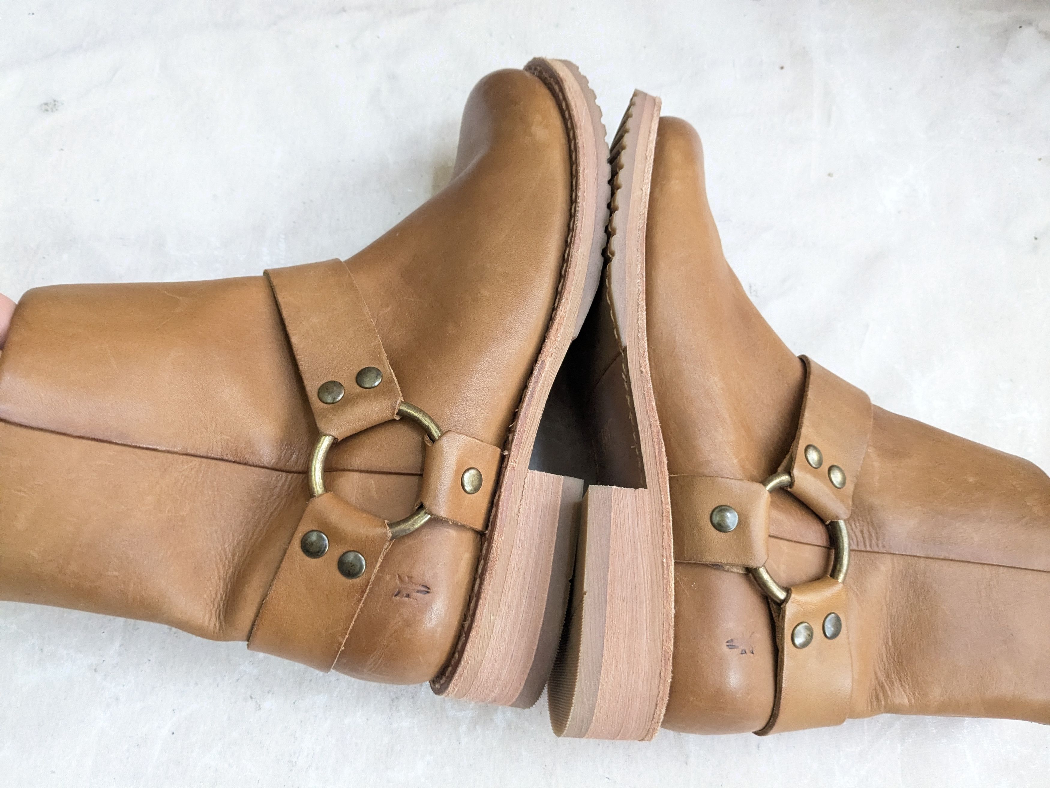 Frye Frye Harness Boots Brown 8 Leather Buckle Punk Size US 8 / EU 41 - 10 Thumbnail