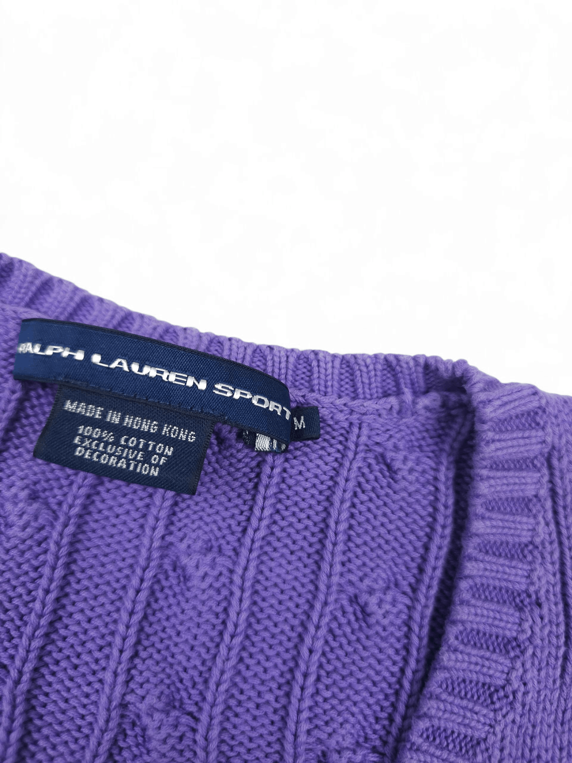 Polo Ralph Lauren 💎 Vintage Ralph Lauren Rope Cable Knit Basic Logo Sweater Size M / US 6-8 / IT 42-44 - 8 Thumbnail