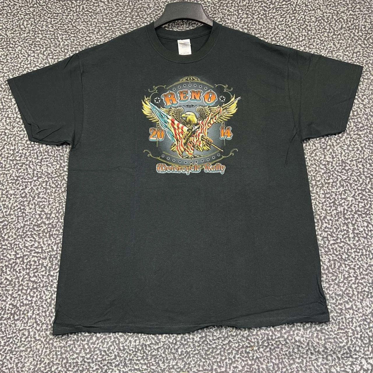 Gildan Vintage Reno Motorcycle Rally Shirt Men XL Short Sleeve New Size US XL / EU 56 / 4 - 2 Thumbnail