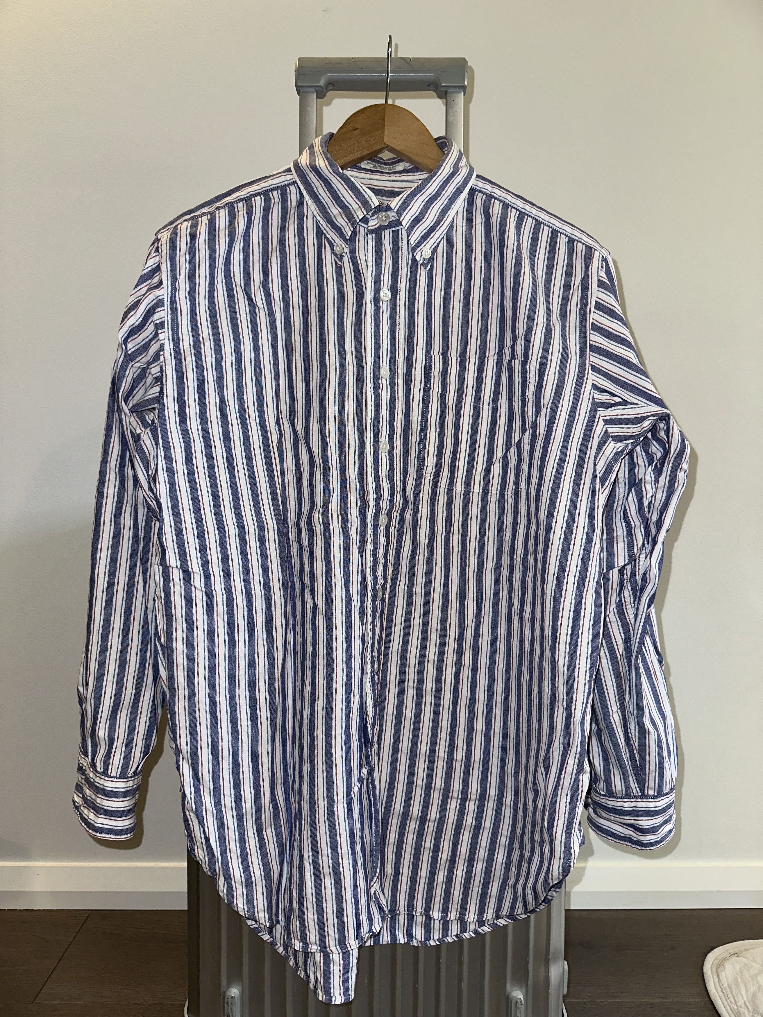 Engineered Garments 19 Century BD Oxford Shirt / White Blue Red Stripe Size US S / EU 44-46 / 1 - 6 Thumbnail
